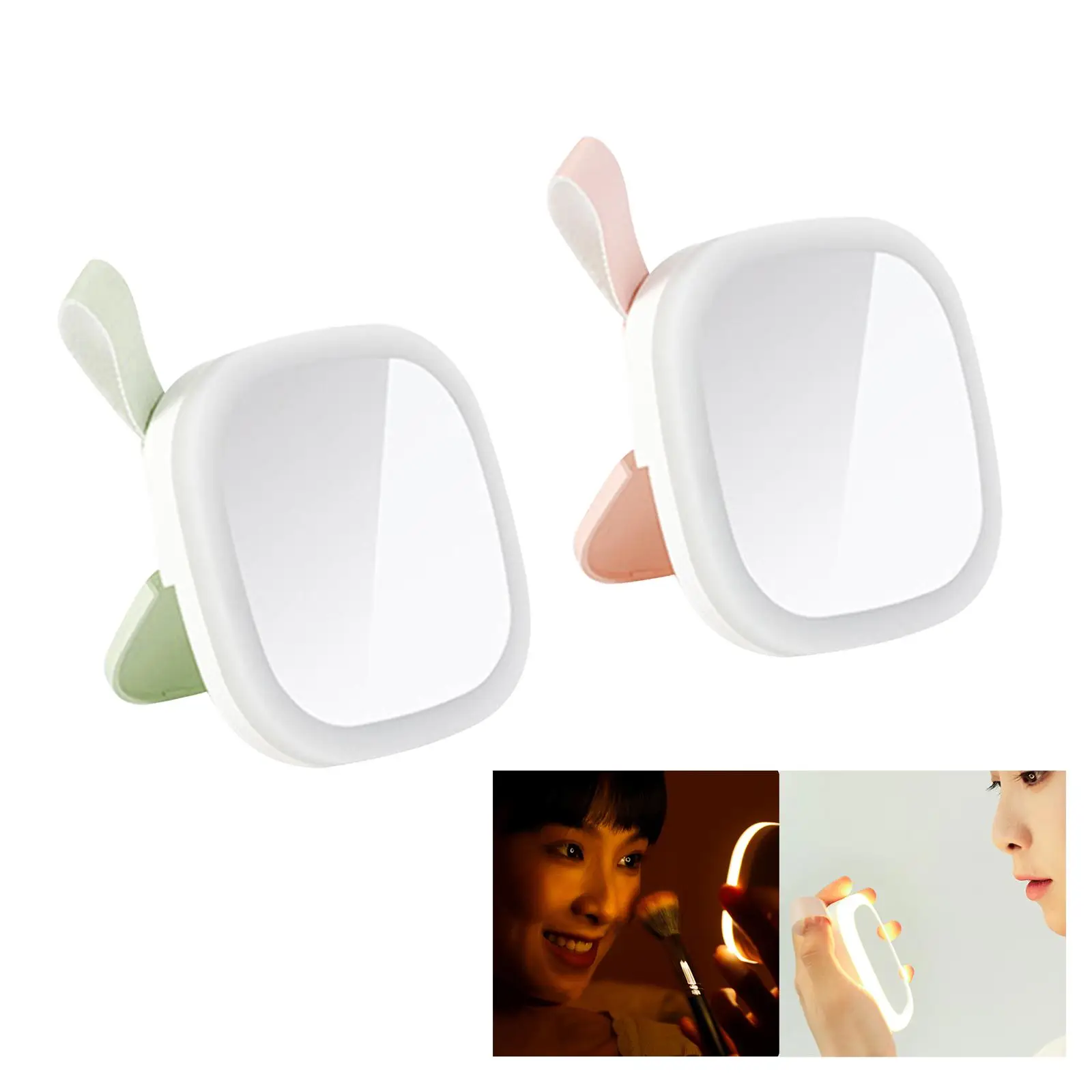 Portable LED Makeup Mirror Night Light Rechargeable Desk Vanity Mirror Desktop Stand for Make up Dressing Travel Shaving Women