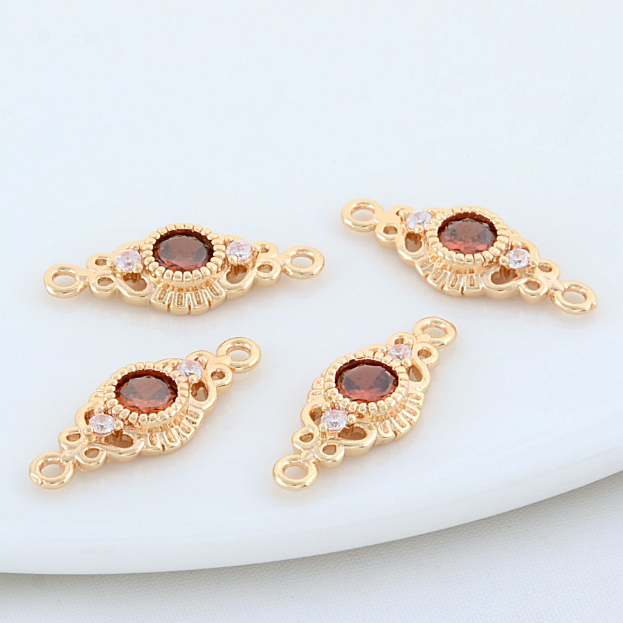10PCS 13*19,5 MM 14K Gold Farbe Messing 2 Löcher Oval Connect Charms Anhänger Halskette Schmuck Machen liefert Diy Zubehör – Detail 5