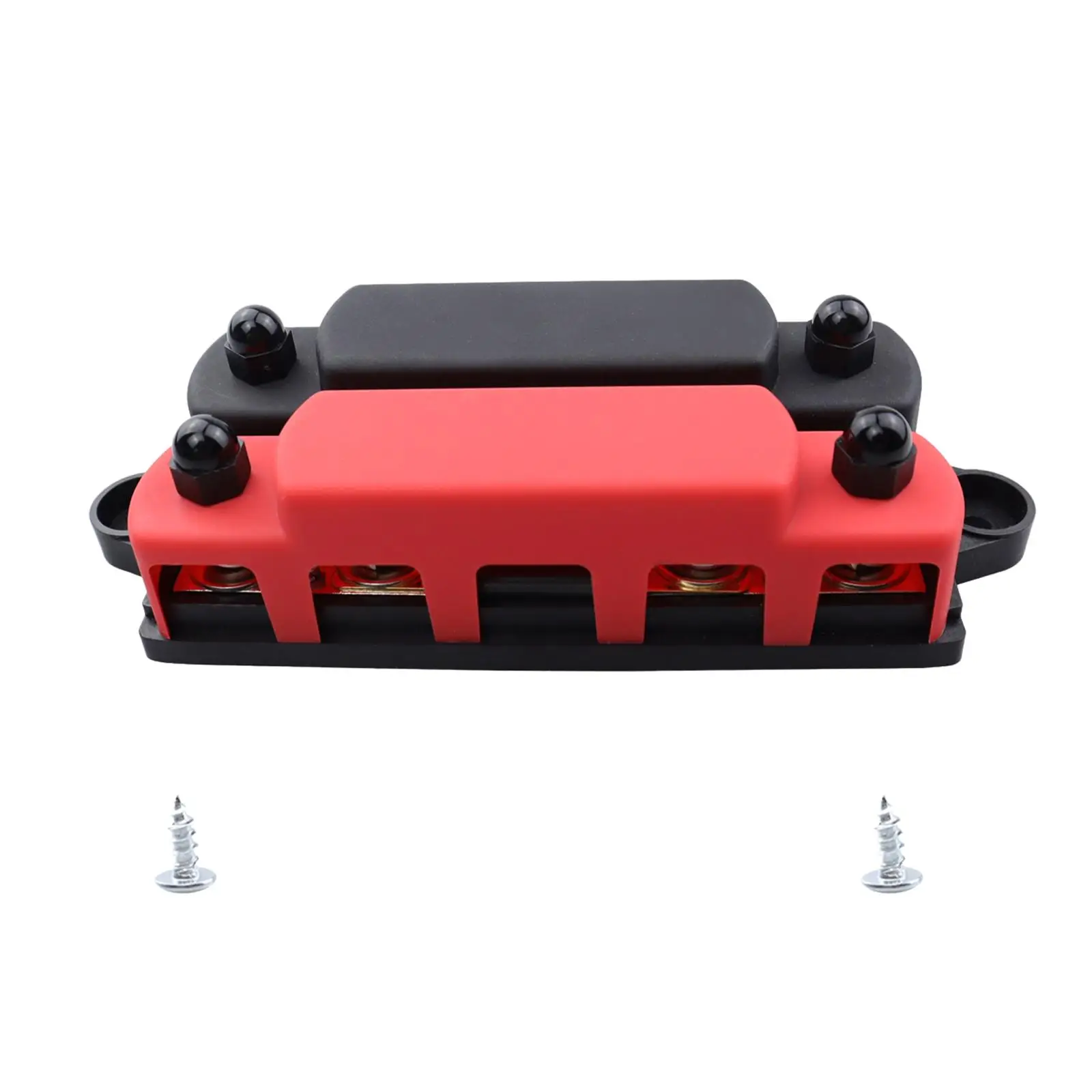 4 Post Power Distribution Block Bus Bar Accessories with Terminals Easy to Install 48V for Trailer Boat Car Yachts Durable