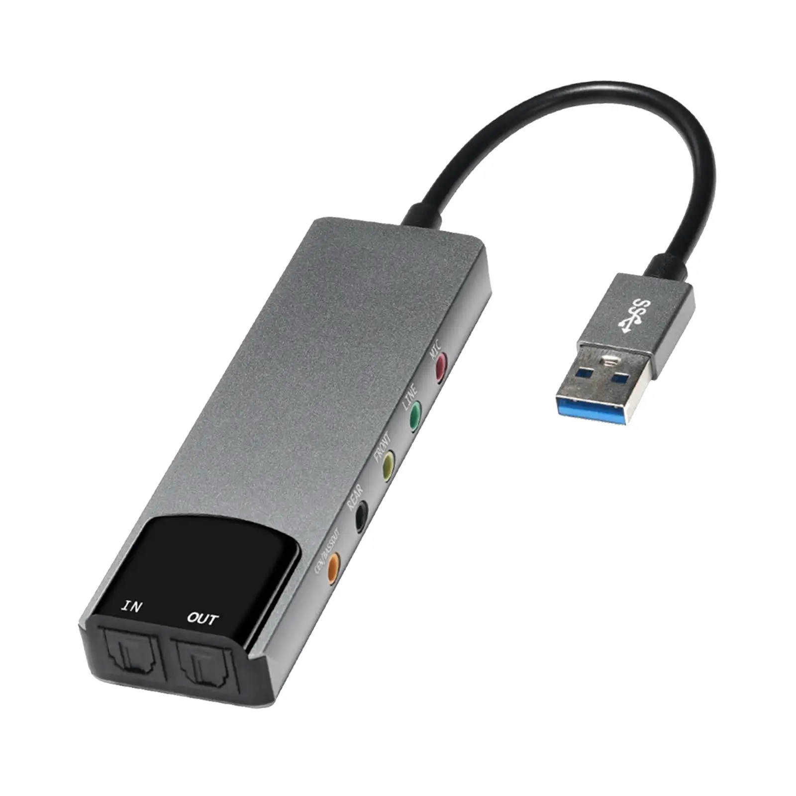 USB Sound Card Adapter High Performance External Audio Converter External Audio Adapter USB Audio Adapter for Laptops Desktops