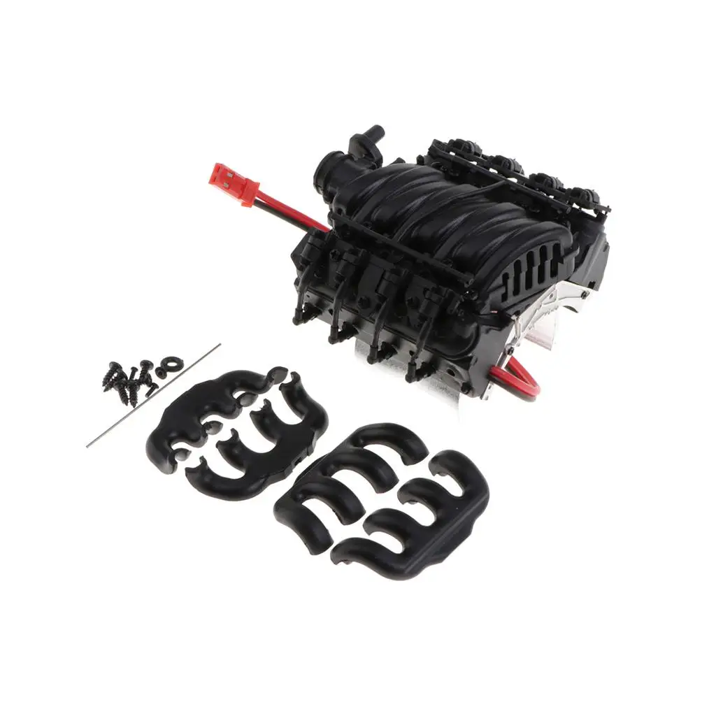 1/10 Scale V8 Engine with Cooling Fan for SCX10 Rock Crawler
