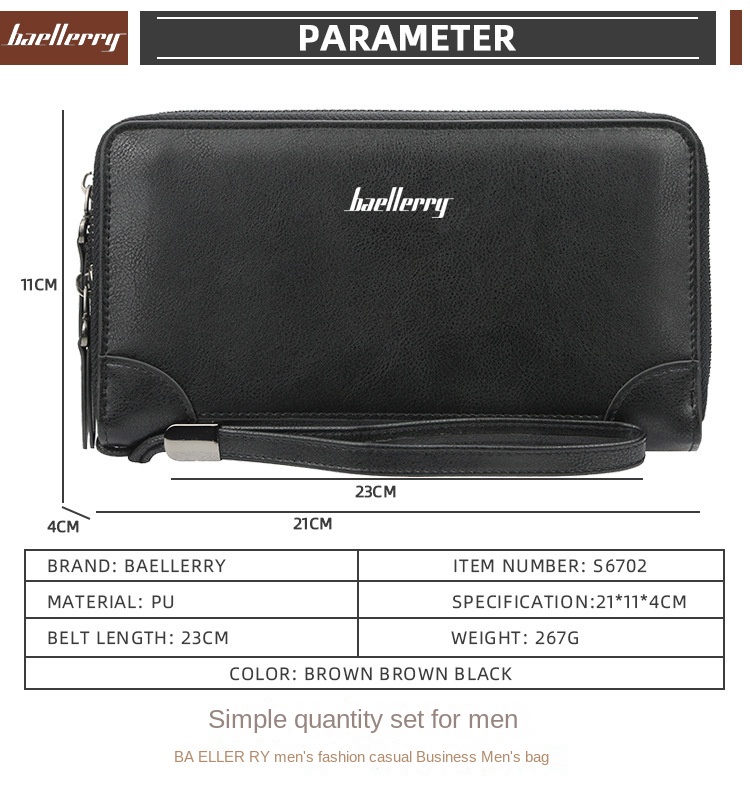 Wallet Men/Fashion New Vintage Long Clutch/Double Zipper Coin Purse_voghion.com