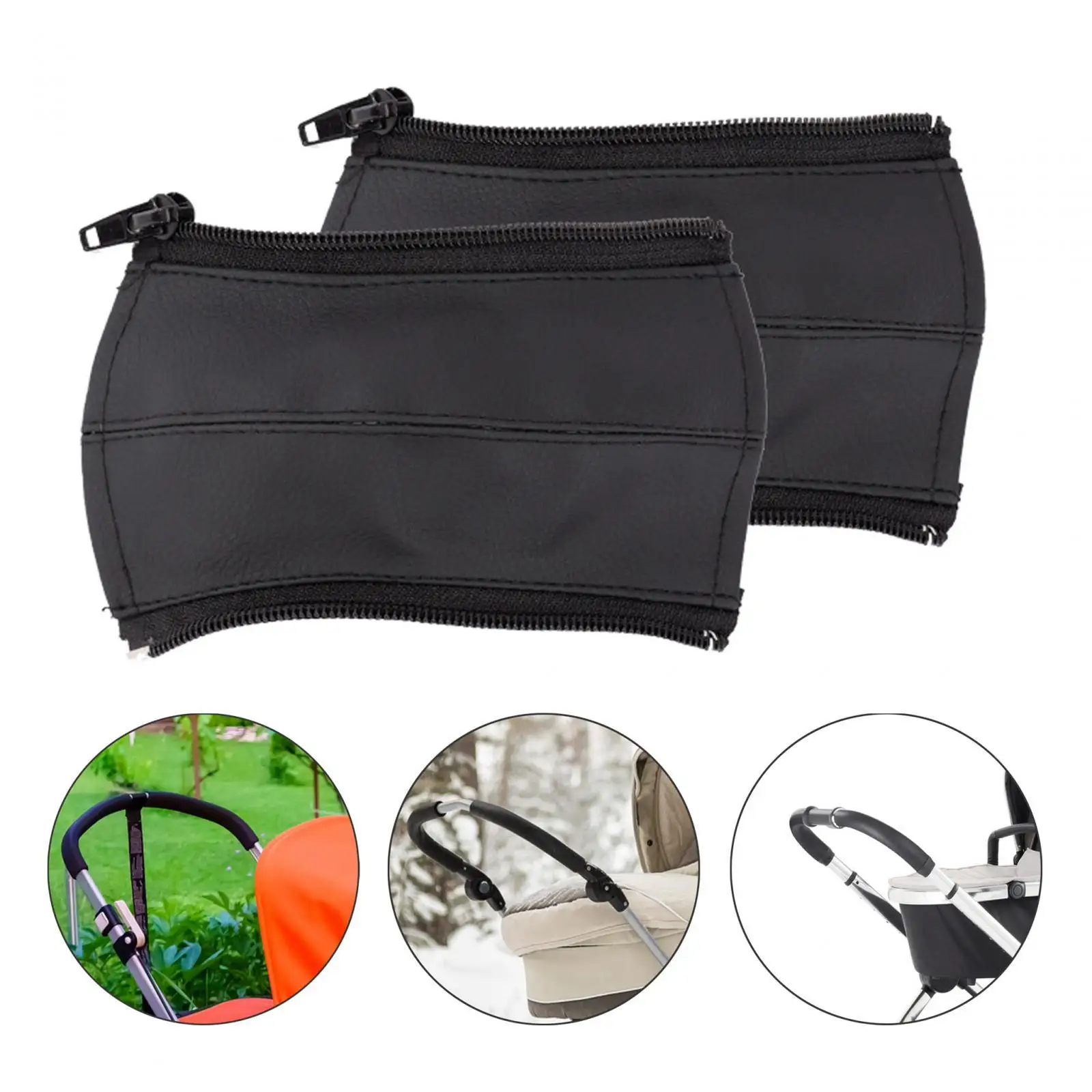 Stroller Armrest Handle Sleeves Cover Armrest Bumper Protect Case for Most Stroller, Pushchair, and Pram Waterproof Zipper