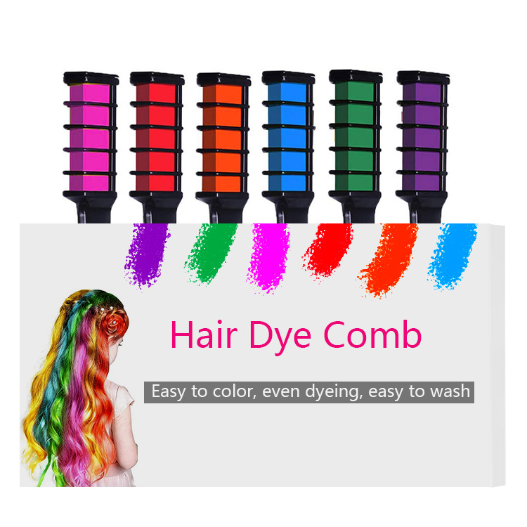 Description Picture 3 of item1pc Hair Mascara New Design Crayons for Hair Color Chalk for the Hair Color Temporary Blue Hair Dye With Comb 8 colors