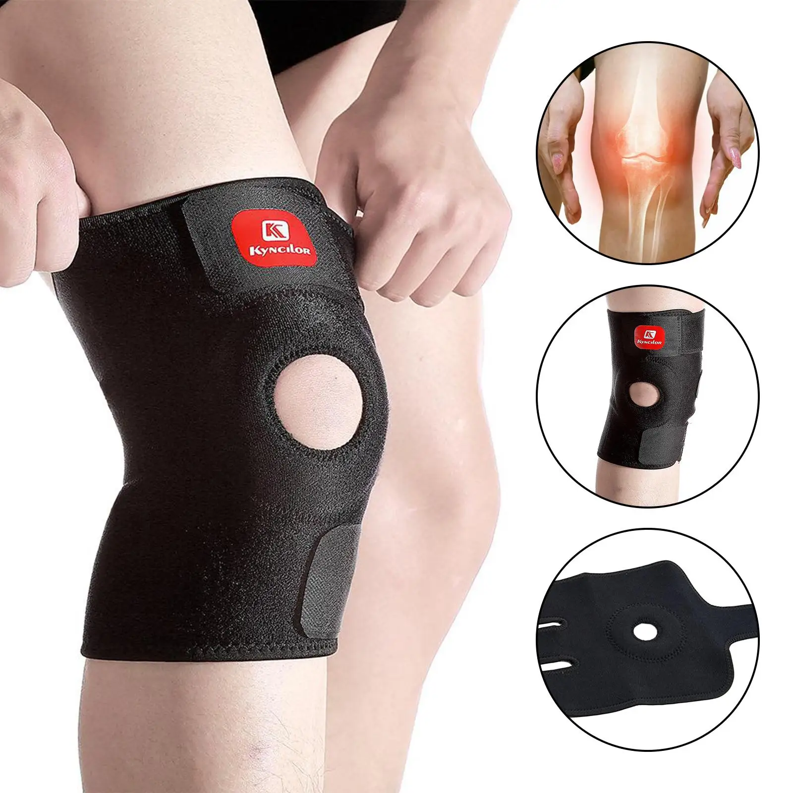 Adjustable Knee Brace Protector Compression Sleeve Arthritis Pain Relief