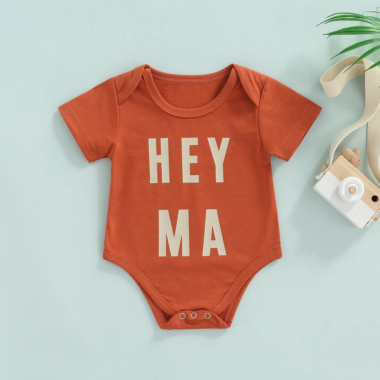 black baby bodysuits	 2022 0-18M HEY MA Casual lnfant Boy Girl Playsuit Letter Print Round Neck Short Sleeve Summer Romper Cotton Clothes Kids Outfit baby clothes cheap