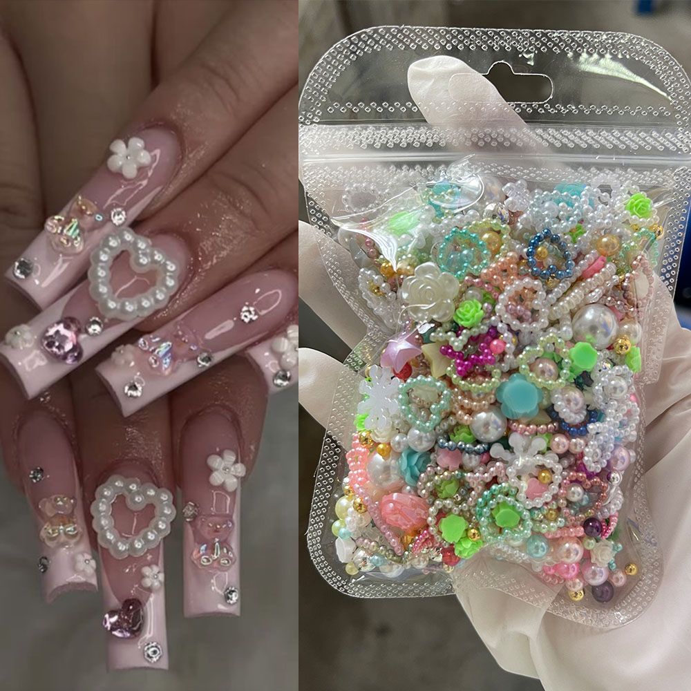 Best of 50g / Bag Mix Style Colorful Pearl Nail Art Charm Decorations Hollow Heart Star Shaped Design DIY Nail Manicure Accessories Reviews & Tips