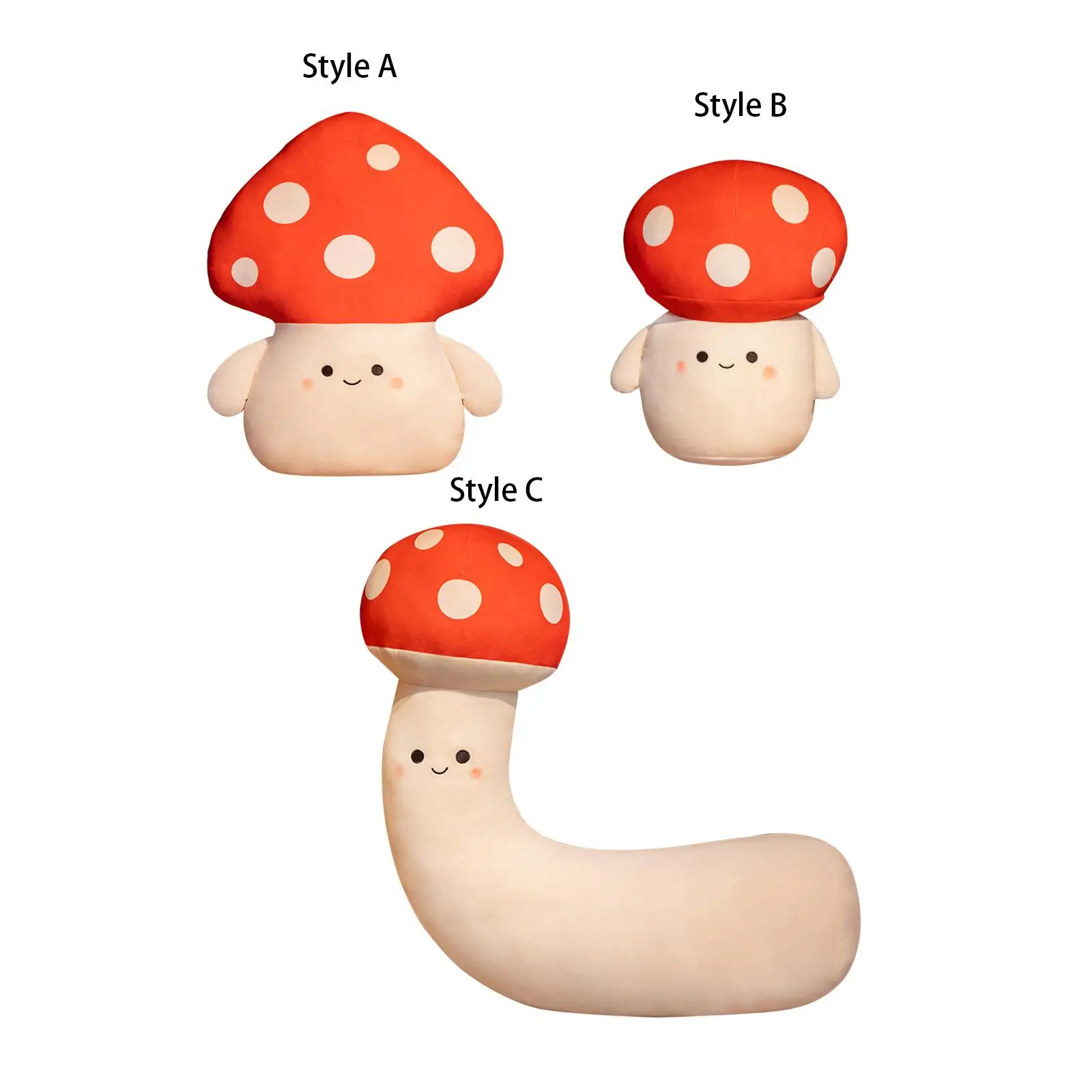 Cute Plush Mushroom Toy Stuffed Mushroom Plush Toy Ornament Soft Throw Pillow for Living Room Bedroom Decor Housewarming Gift