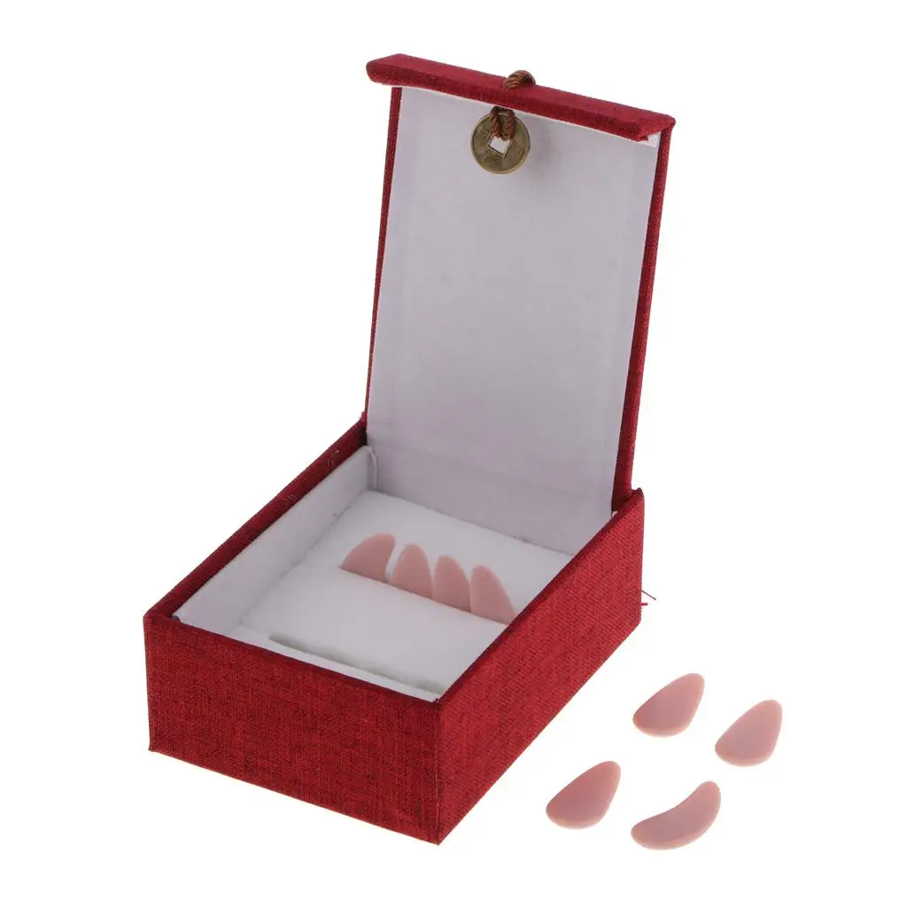 Professional Guzheng Chinese Zither Finger Picks Nails with Carry Storage Case Box for Adults
