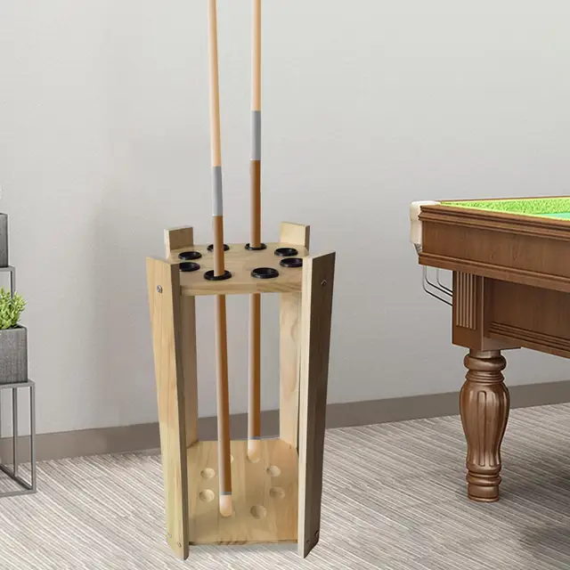 WEITOL Support de queue de billard en bois de luxe, support de queue de  billard, support de bâton de piscine moderne autoportant/organisateur de  rangement de queue de billard, présentoir intérieur : 