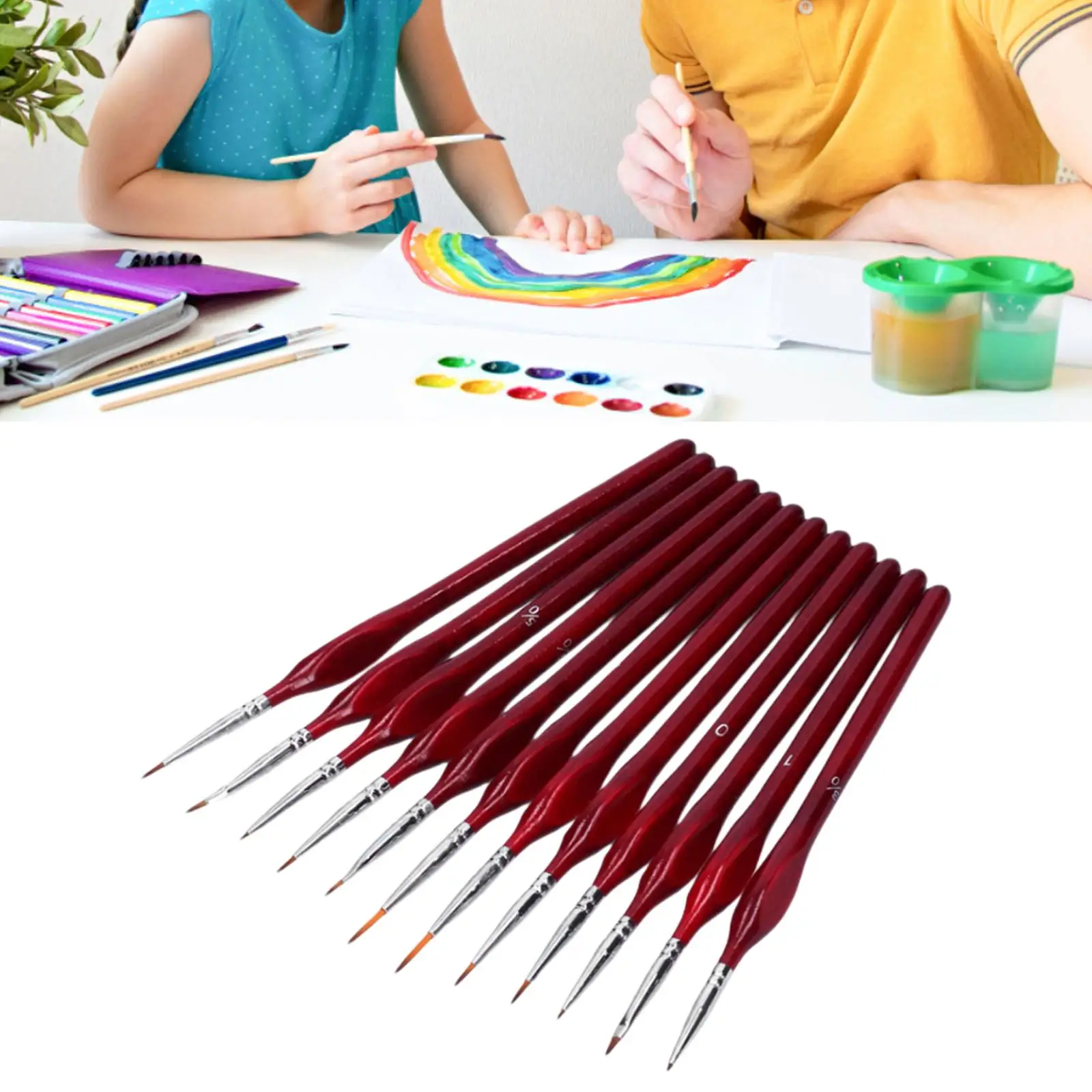 12 Pcs Detail Paint Nylon Brushes, , High Performance Script Liner for Oil, Acrylic and Painting Drawing Writing