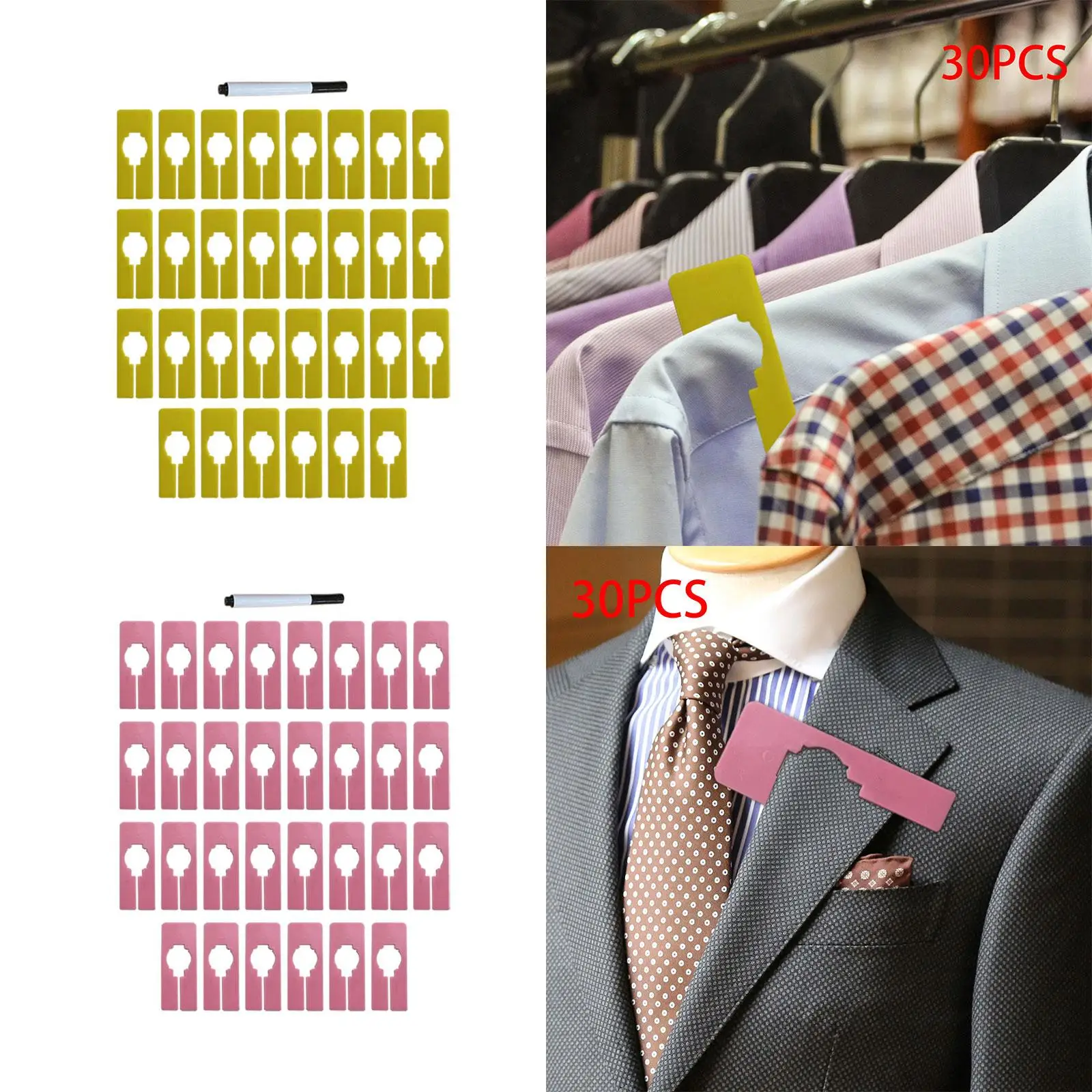 30x Clothing Rack Size Dividers 13cmx6cm Hanging Garment Tags Hangers Closet Dividers for Cloth Store Useful Tools Good Helper