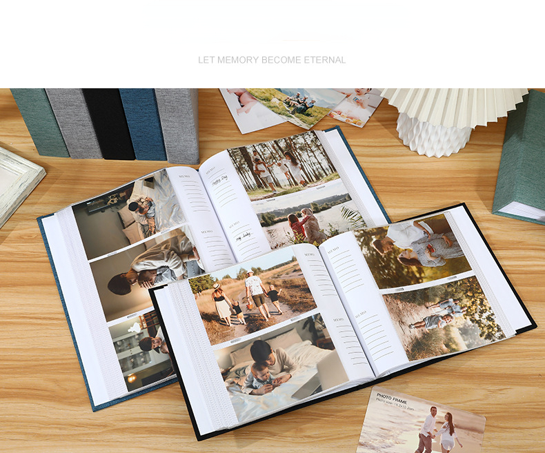 Linen Cover Photo Album Holds 200-300 Photos