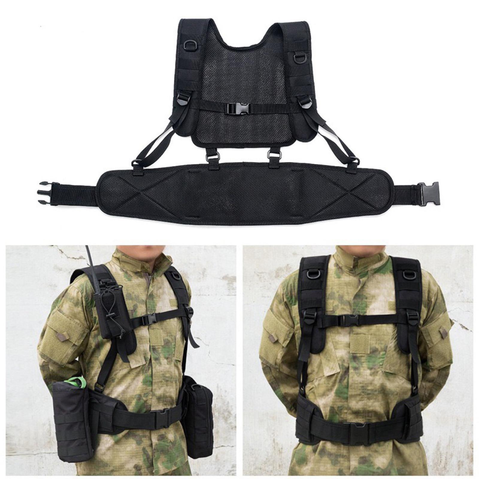 Breathable Tactical Vest Adjustable Modular Game Chest Rig Waistcoat Hiking
