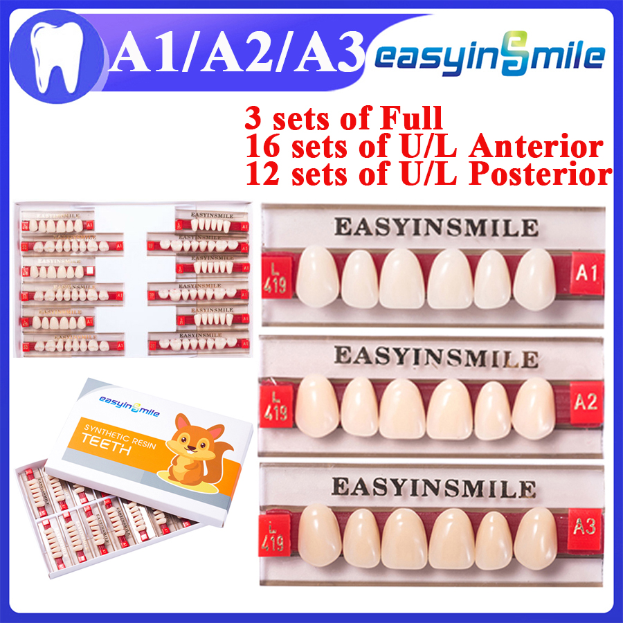 Best of 16 / 12 Sets / Box Dental Resin Teeth Anterior Posterior Polymer Denture Acrylic Tooth A2 A3 2 Layers Dentistry Materials Reviews & Tips