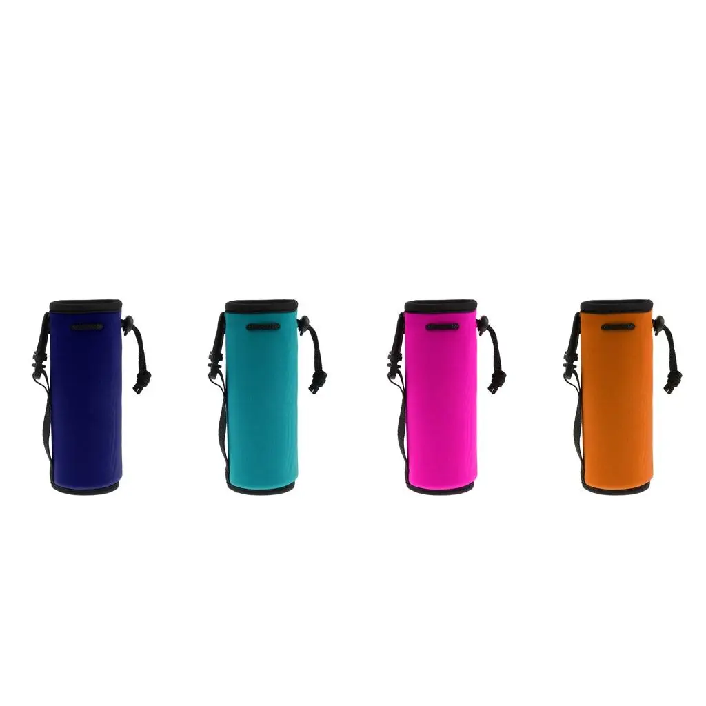 Neoprene Water Bottle Carrier Insulated  Drawstring Bag Cycling