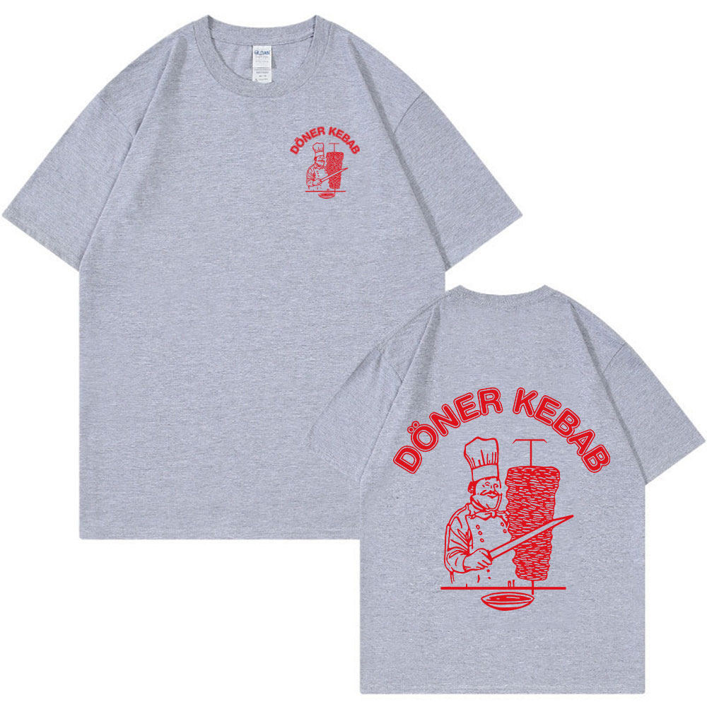 Döner Kebab Lustige Grafik T-shirt Herrenmode Sommer Baumwolle Kurzarm T Shirts Casual Übergroßen T-shirts Kleidung Streetwear – Detail 5