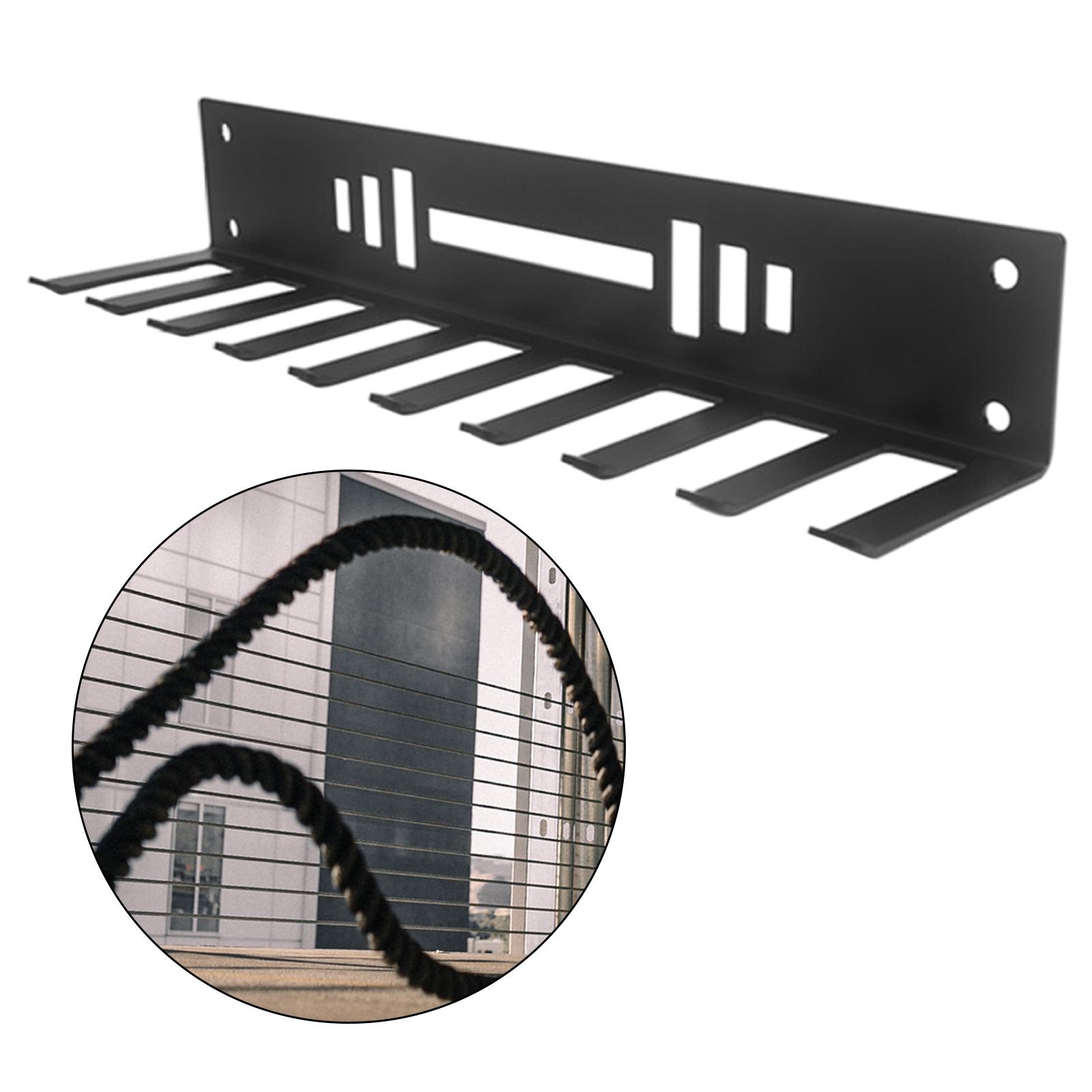 Heavy Duty Gym Storage Rack Wall-Mounted Hanger W/ 10 Hook Lifting Belts