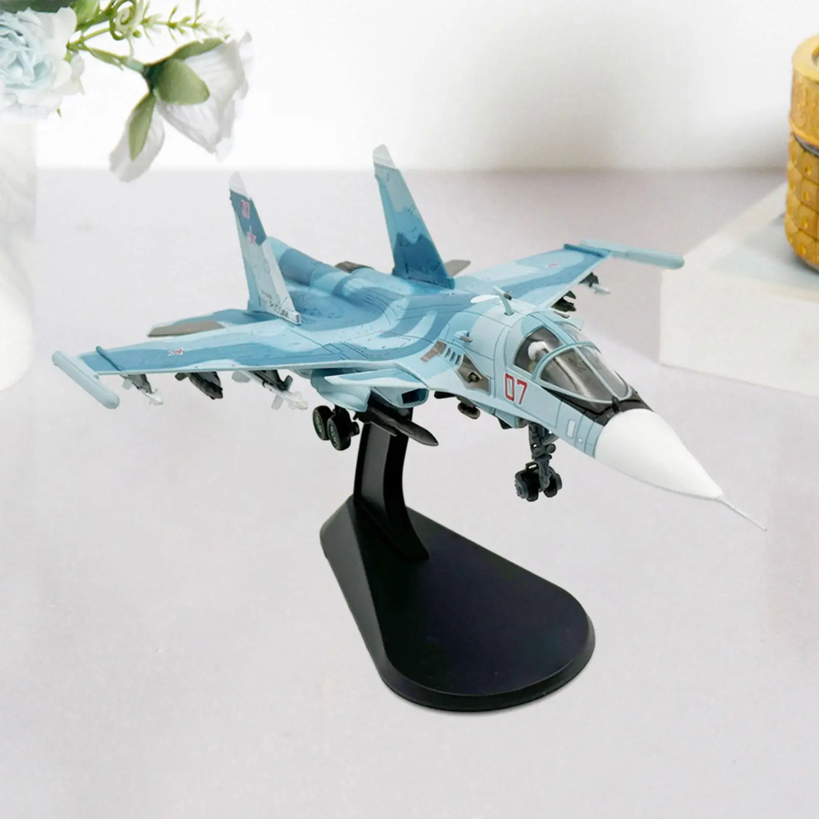 1/100 SU35 Diecast Plane Model Adults Gifts Miniature Aircraft for Home Living Room Desktop Household Aviation Commemorate