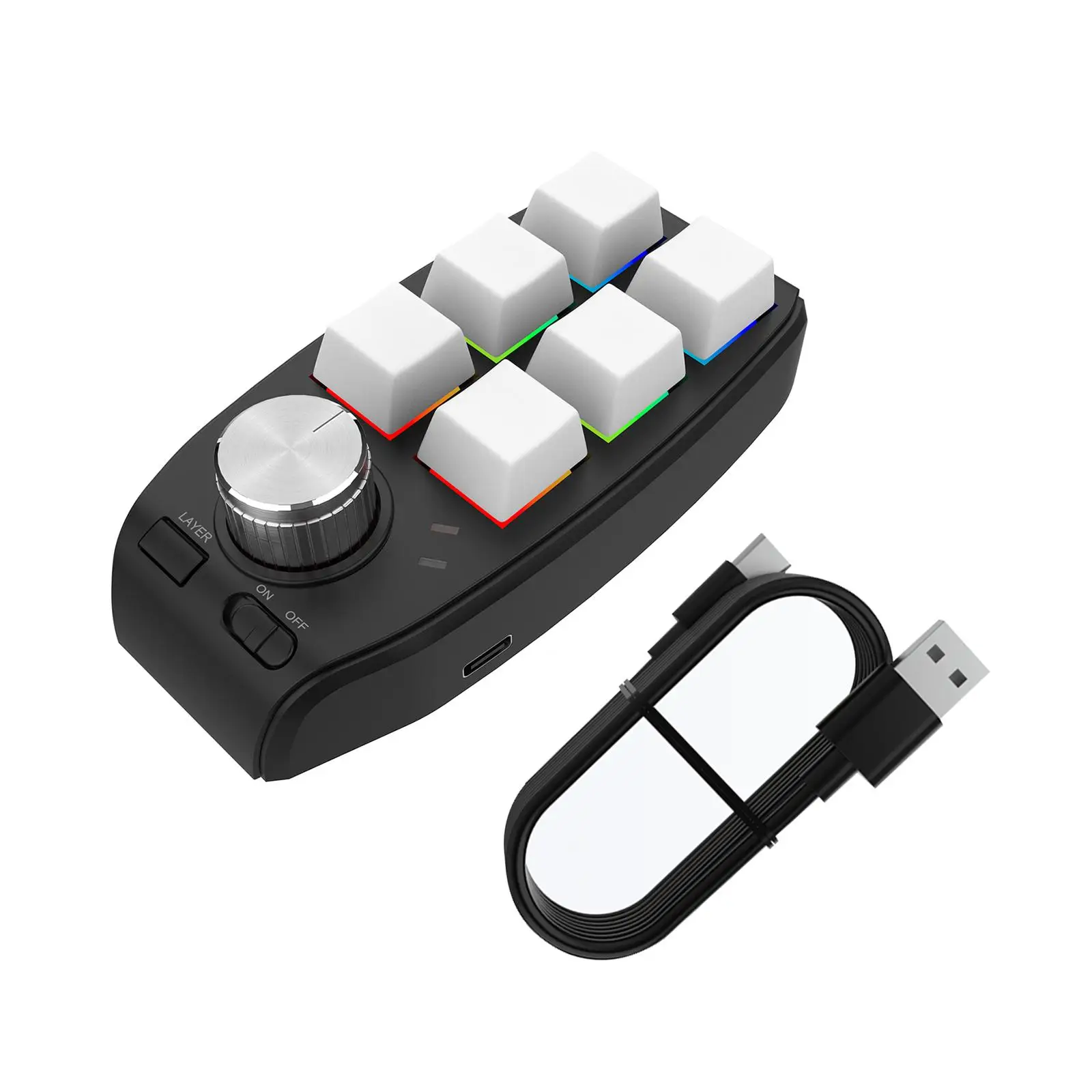 Keyboard Upgrade Parts Durable Programmables Keys Portable RGB USB 6 Keys Macros Keypad Custom Keypad for Audio Volume Control