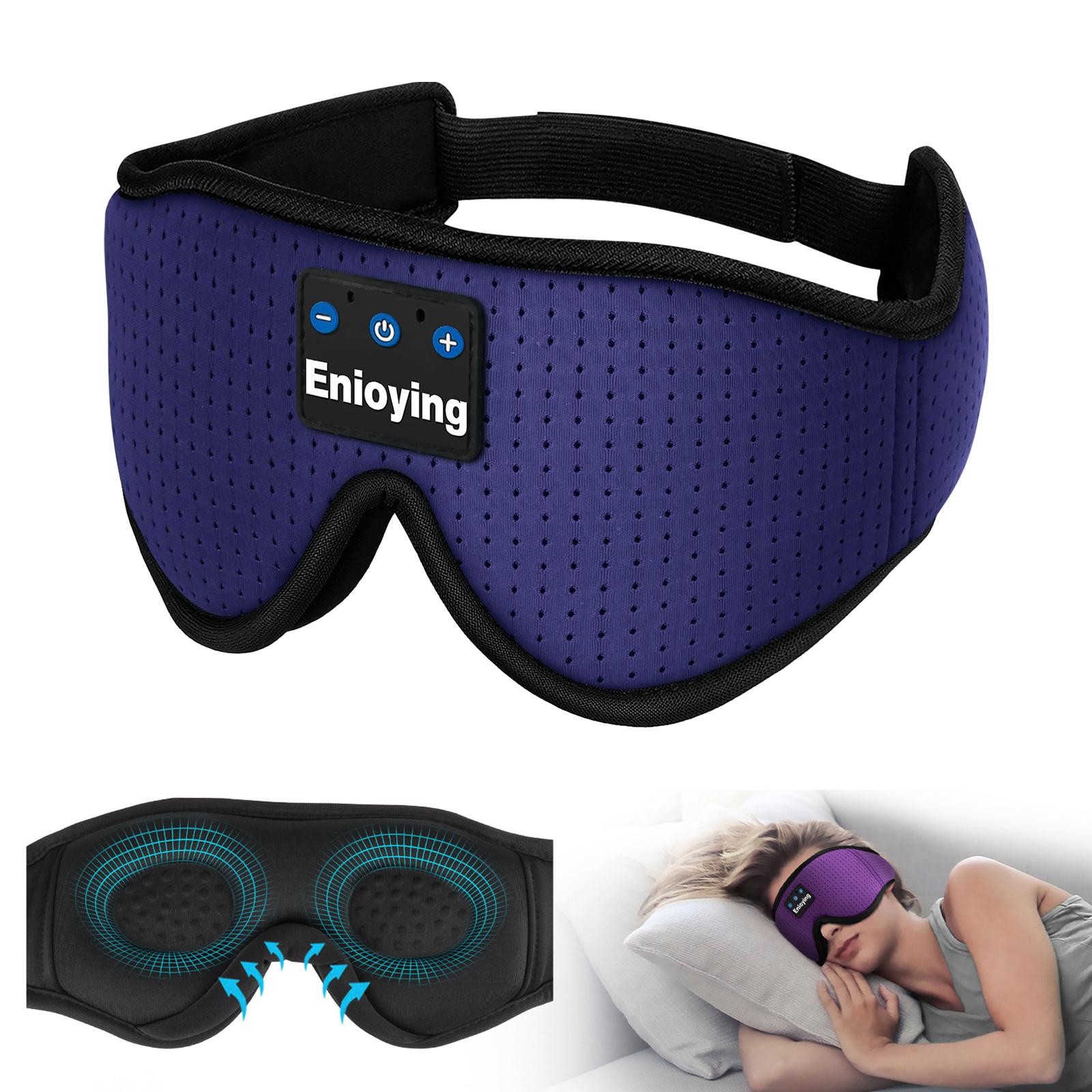 Bluetooth 5.2 Eye Mask Sleep Headphones 3D Sleep Mask Adjustable Breathable Wireless Music Headband Music Play for Travel Office