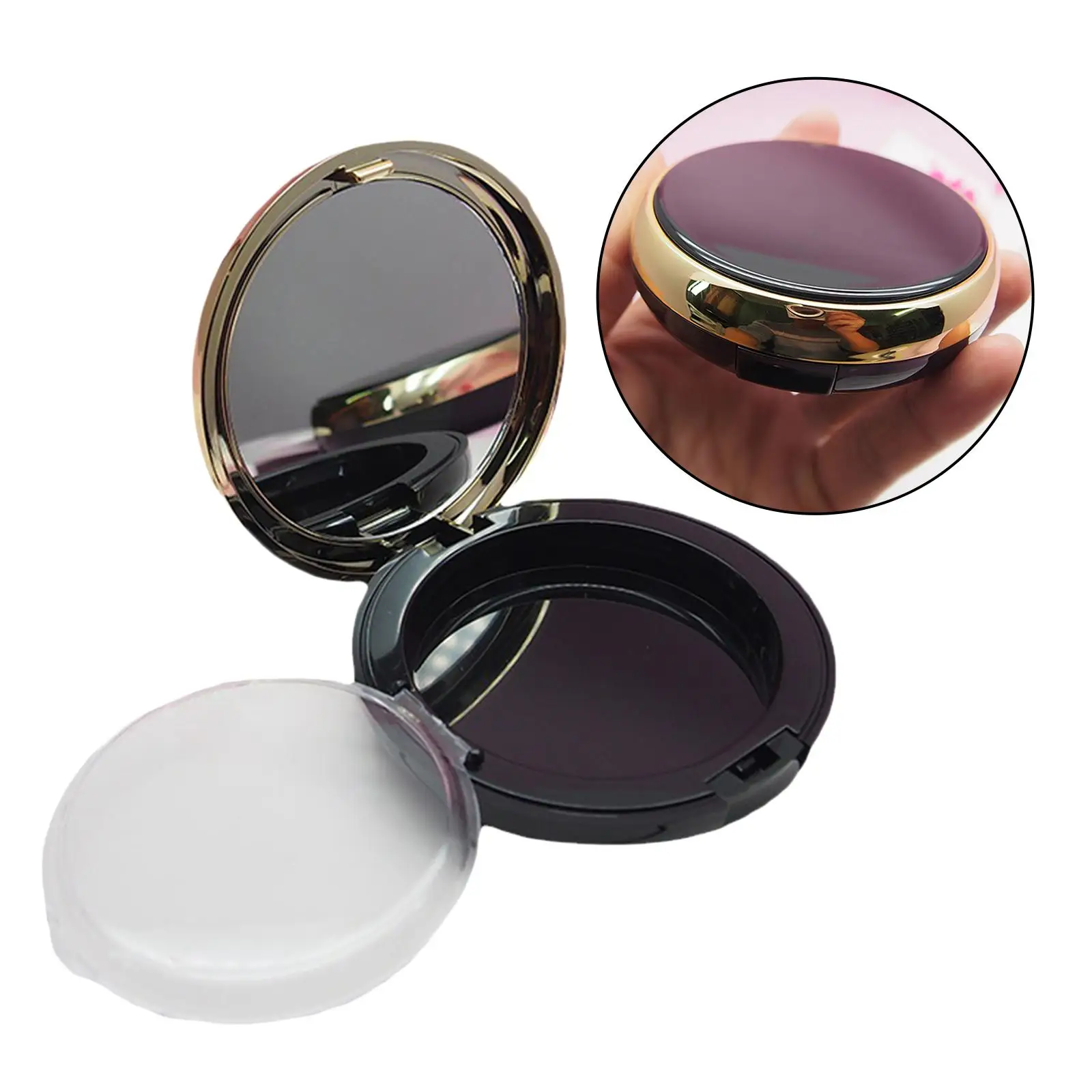 Empty Cosmetic Pressed Plastic Makeup Eyeshadow Highlights Storage Jar Lipbalm Compact Case