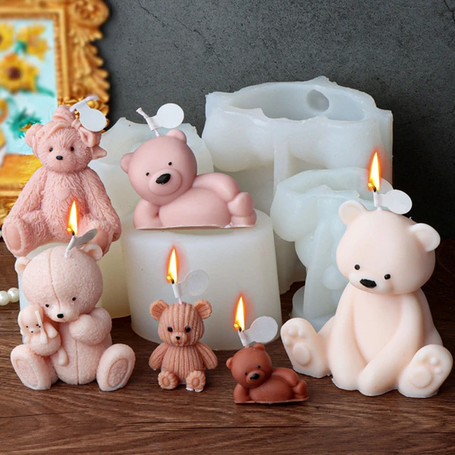 Candle Silicone Mold Cartoon Panda Cloud Silicone Candle Mold DIY Bear Soap  Resin Plaster Making Set Animal Ice Chocolate Cake Mould Home Decor Candle