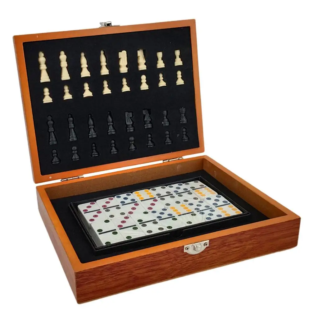 International Chess and Dominoes Set Board  for Beginner Professional