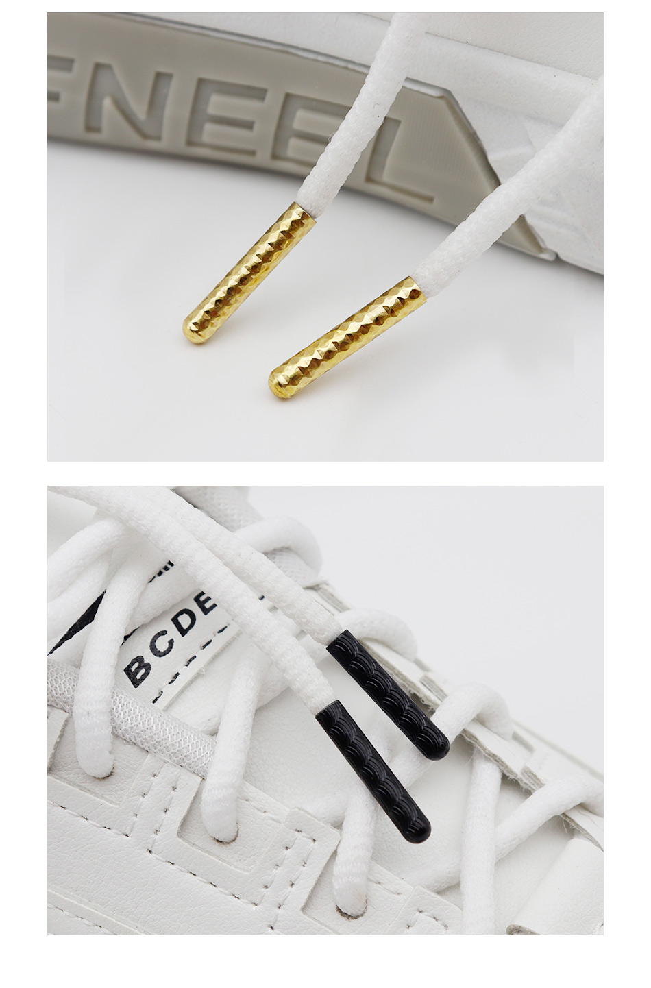4 stücke/1 Set Neue 4x22mm Crescent Close Mund Typ Schnürsenkel Metall Aglets Tipps DIY Nahtlose kleidung Schnürsenkel Ende Kopf Schuh Dekorationen – Detail 10