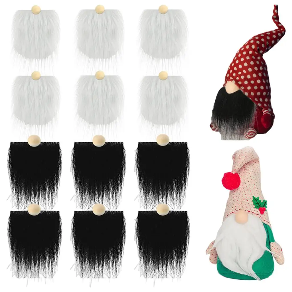 12Pcs Faux  Fabric Gnome Beard DIY Craft Toys for Holiday Cosplay