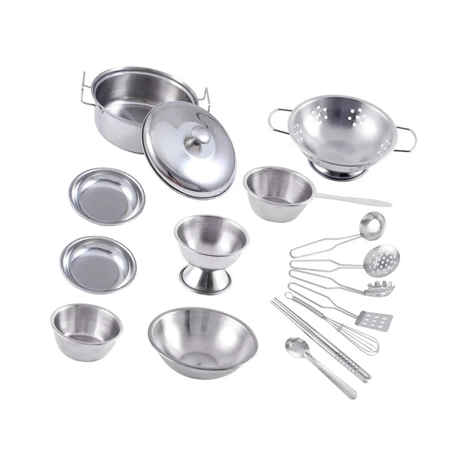 16 Pieces Kids Pretend Play Cookware Set Kitchen Toys Accessory Durable for