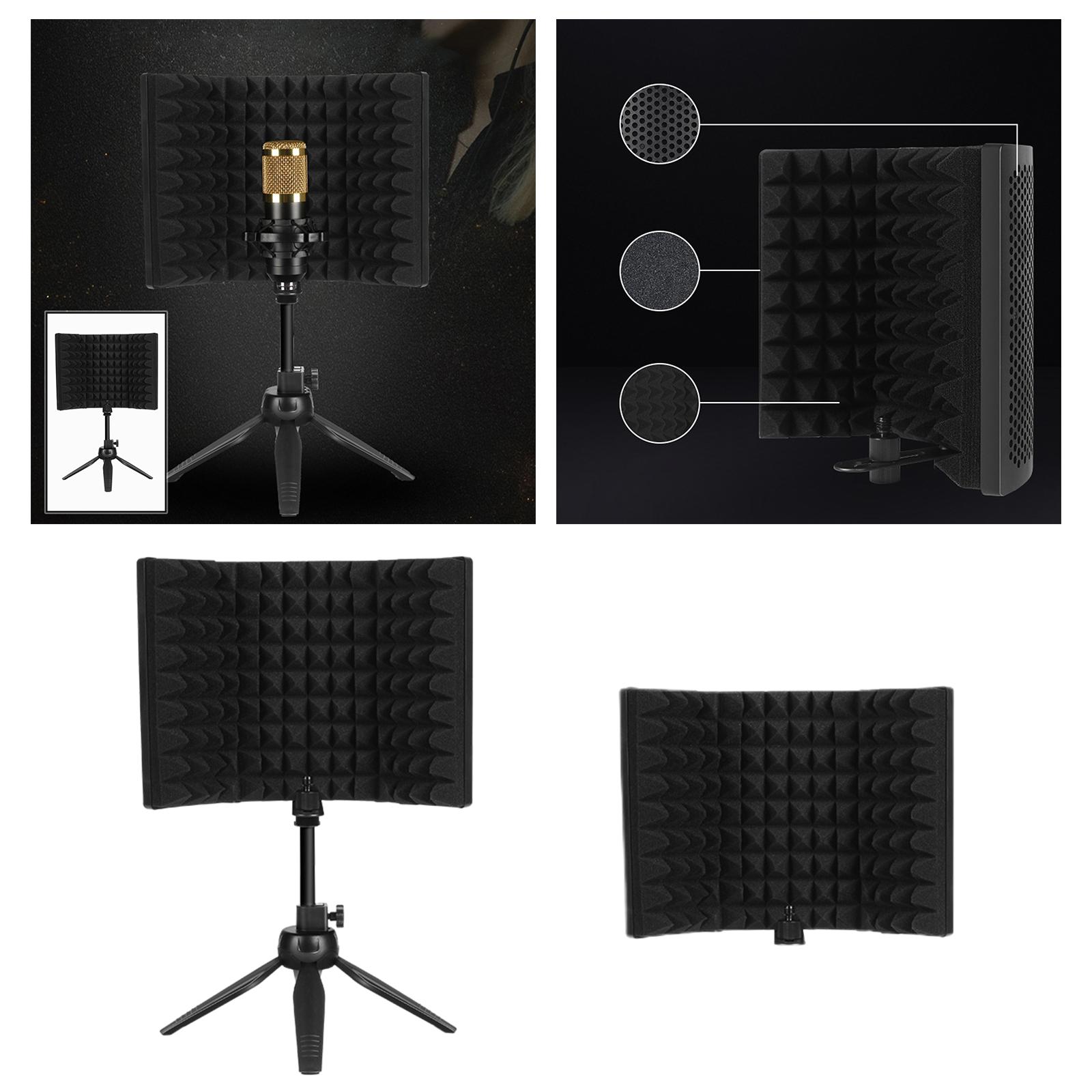 Microphone Isolation Shield Studio Recording Mic Sound Dampening Foam Reflector for Vocals