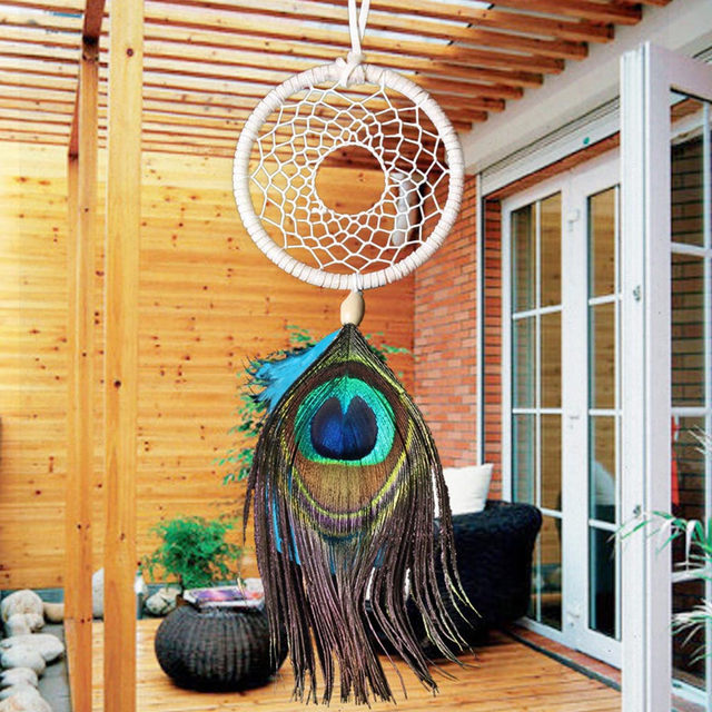 Peacock Wall buy Art - Peacock Wall Decor - Dream Catcher - Dreamcatcher - Boho Decor - Dreamcatcher with Peacock Feathers - Boho Dreamcatcher