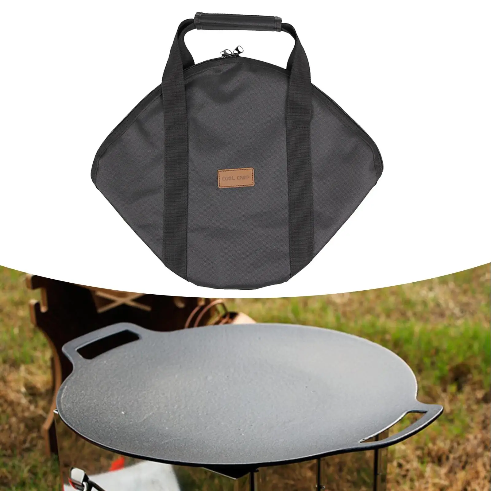 Cast Iron Outdoor Baking Tray Storage Bag Cast Iron Plate Pan Carrying Bag BBQ Griddles Cookware Grilling Pan Accessories