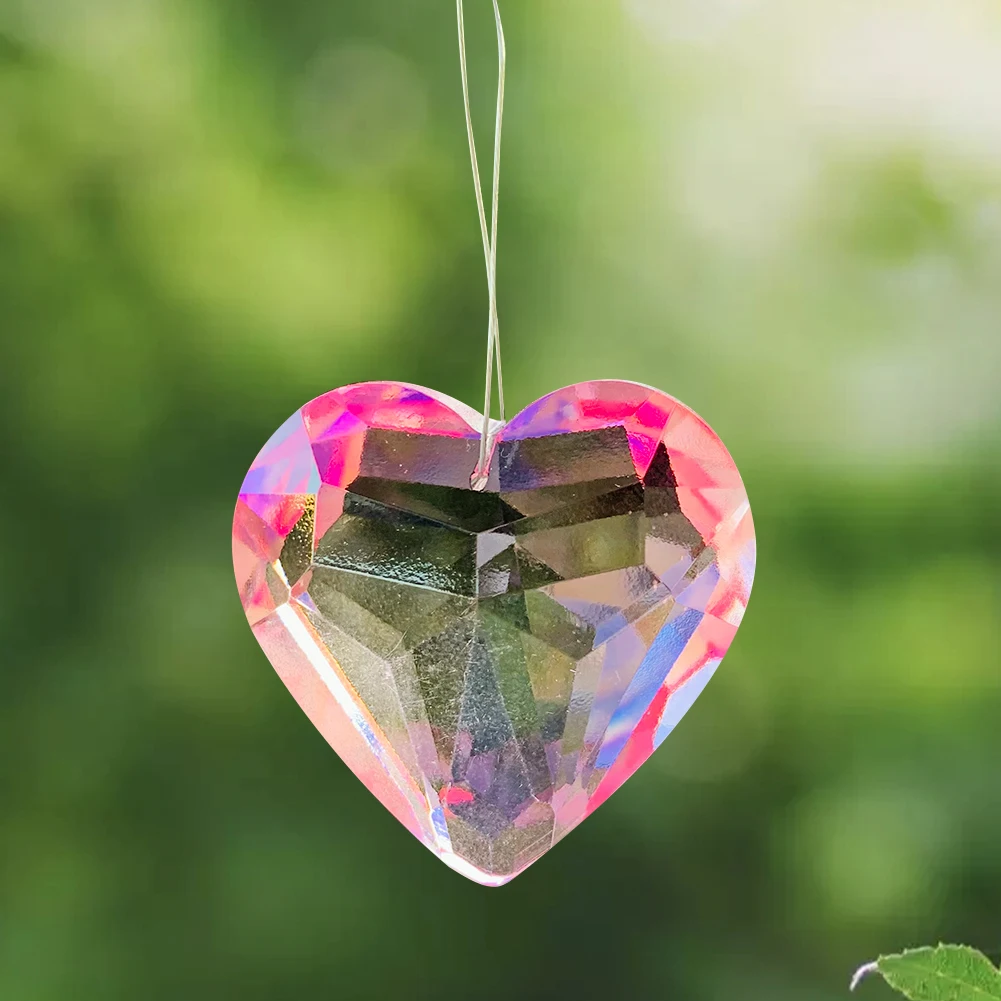 Clear Heart Crystal Chandelier Pendant Suncatcher Austrian Crystal Hanging 45MM 