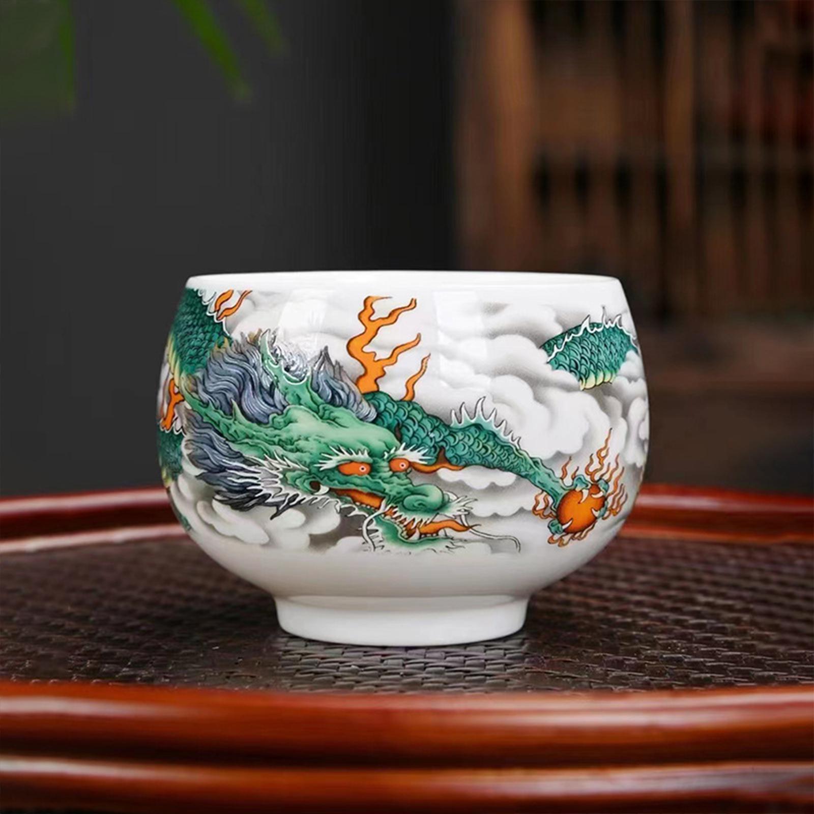 Ceramic Chinese Retro Ceramic Tea Cup Porcelain Chinese Tea Cup Vintage Style Handmade Traditional Teacup for Tea Lover Teahouse