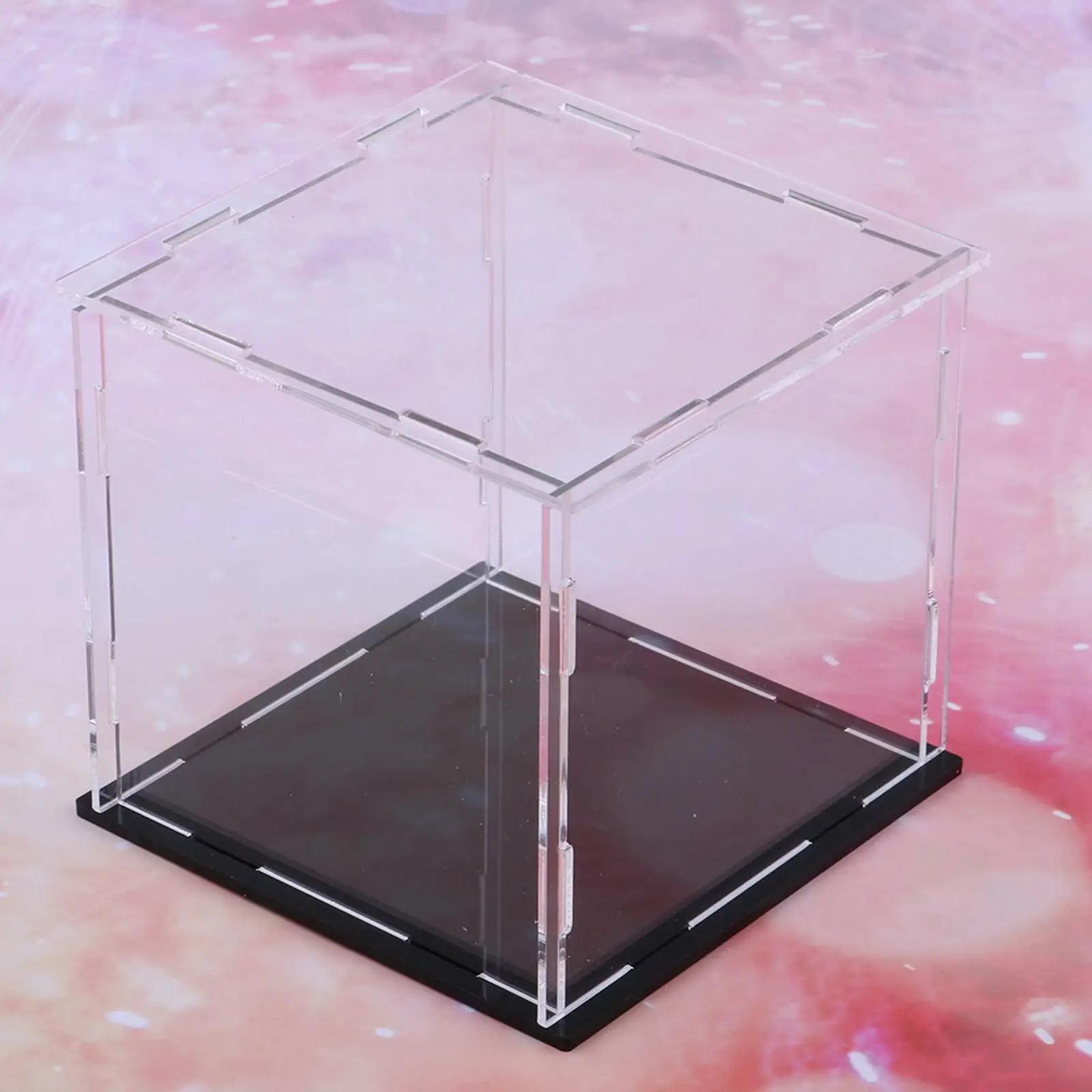 Clear Acrylic Display Case Assemble Countertop Box  Showcase  Base Display Box for Doll Toy Jewellery Figurines