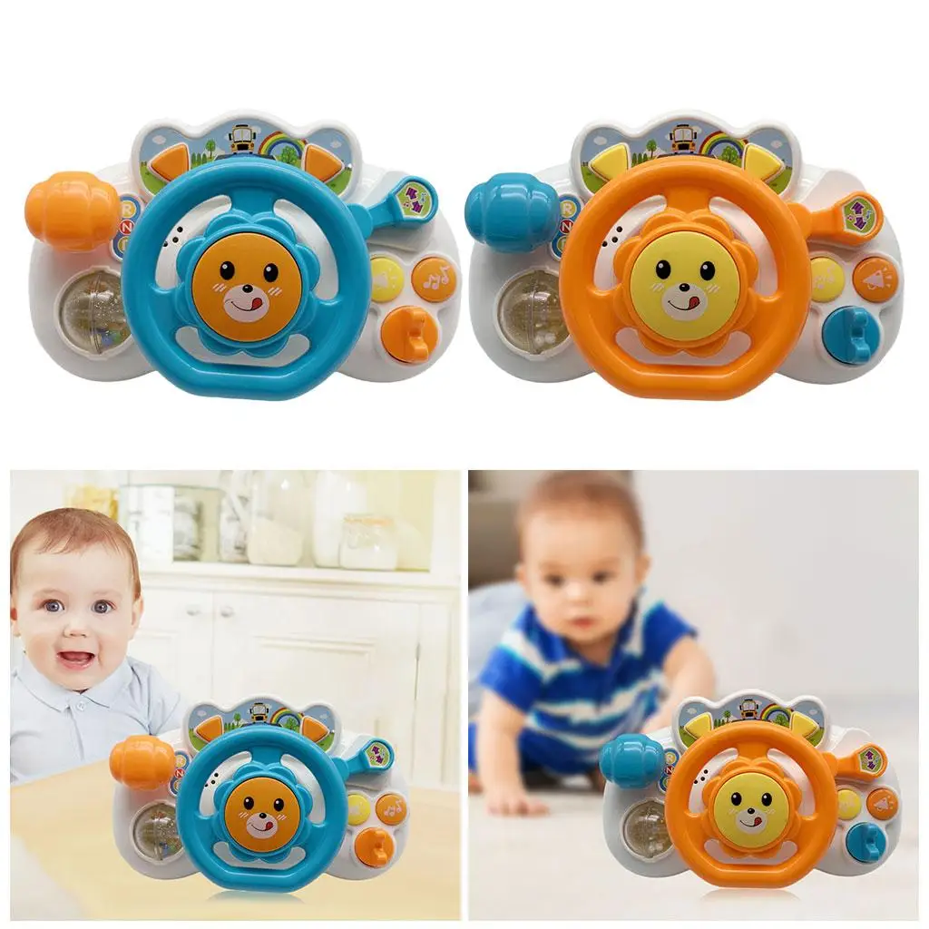 Driving Steering Wheel Toy Battery Powered Driving Wheel Portable Driving Toy Educational Sounding Toy Gift for Kids