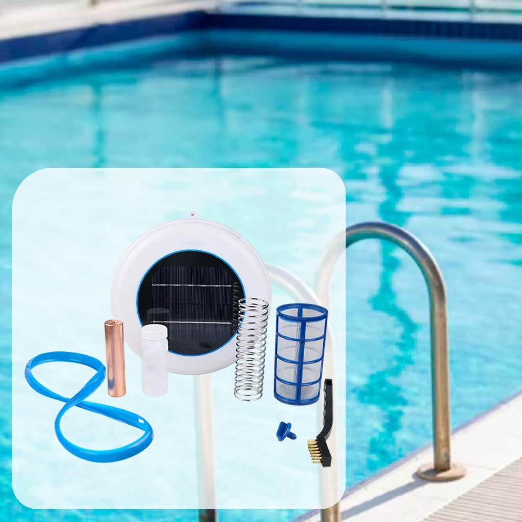 Solar energy swimming pool ionizer generate ions reduce greenhouse emissions