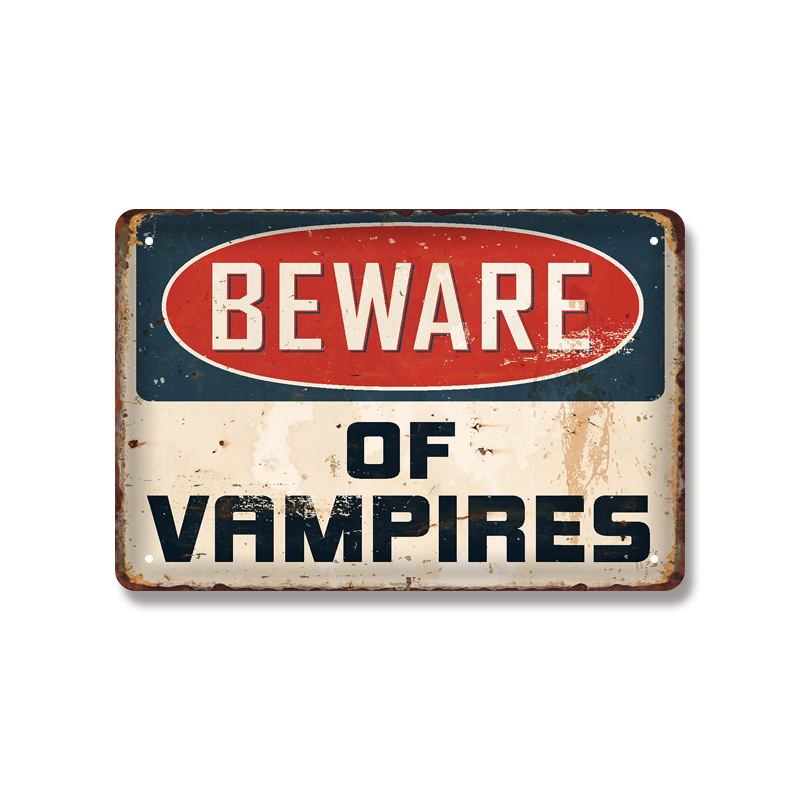 Title 5, Vintage Beware Warning Metal Tin Sign Poster fo...