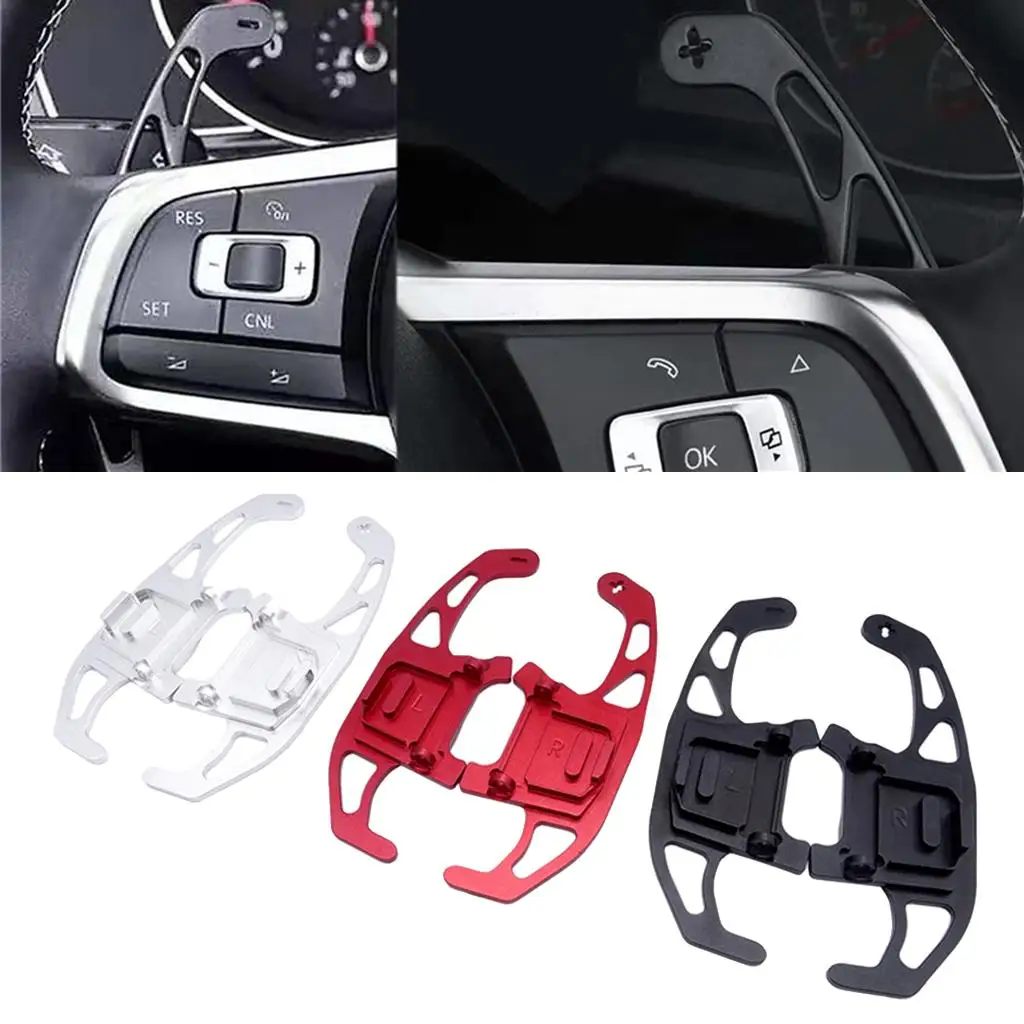 1 Pair Aluminum Alloy Steering Wheel  Paddle er Extension for Car Interior Decoration