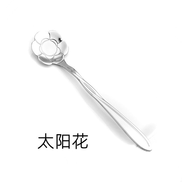 Set 8 Cucchiaini Da Caffè In Acciaio Inox Con Forme Fiori - Dorati, 12.5cm, Per Gelato, Zucchero, Dessert - Foto 5