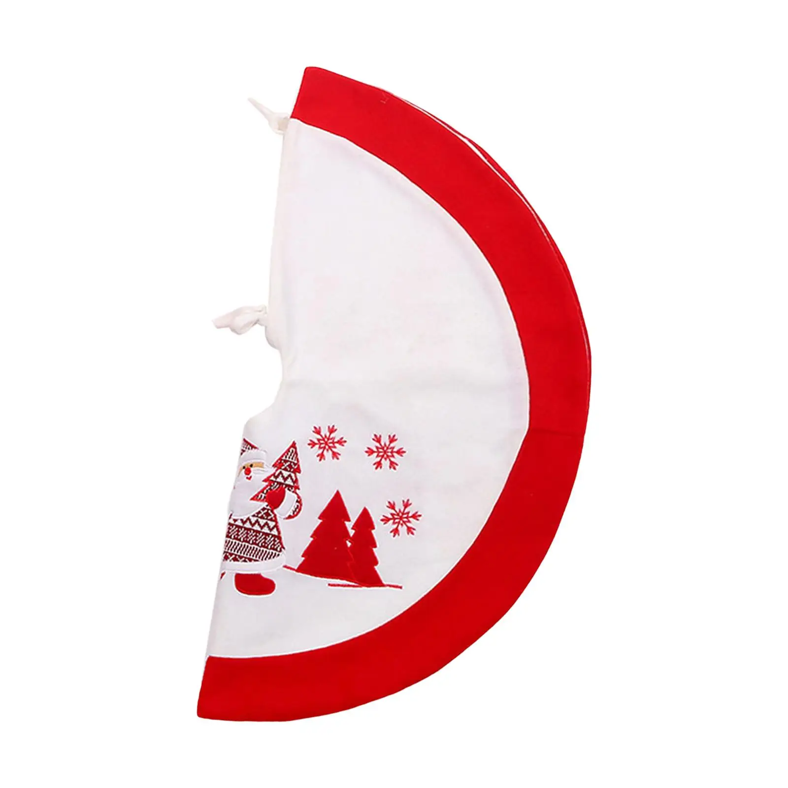 90cm Christmas Tree Skirt with Rope Vintage with Santa Claus Pattern Xmas Tree Base Cover for School outdoor Office Home