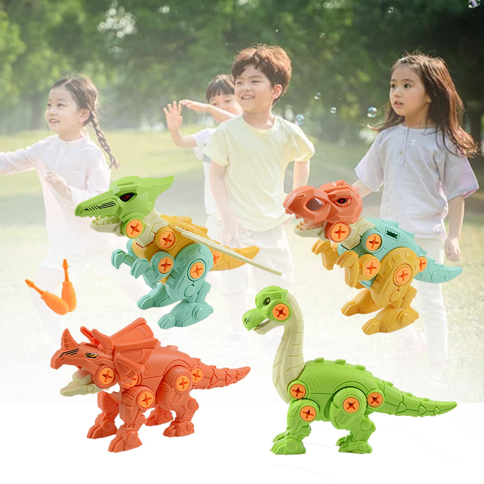 4x Dinosaur Toys Set Construction Toy Educational Toy for Children Toddlers