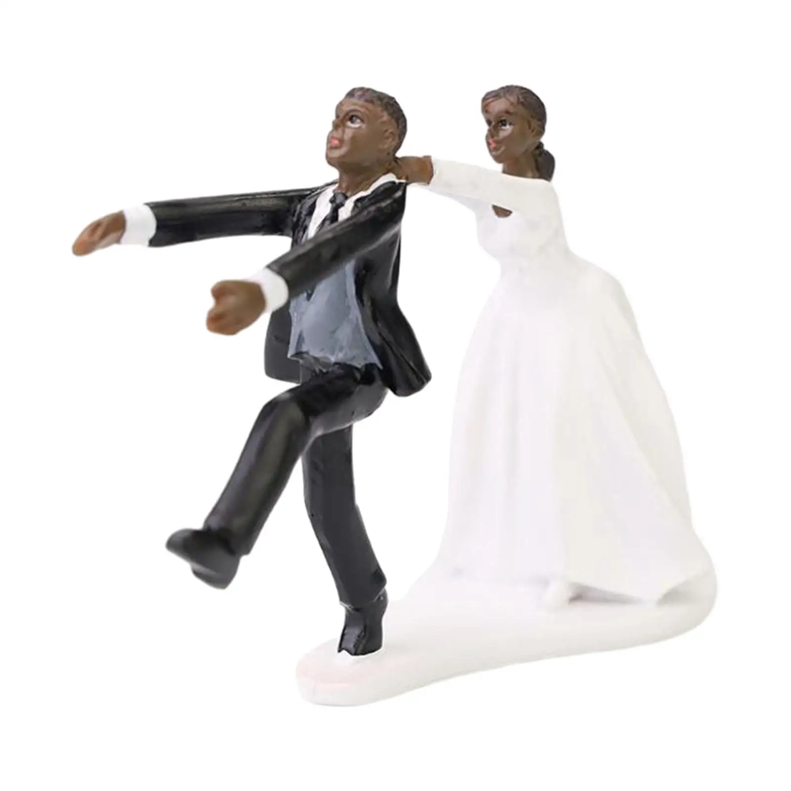 Wedding Cake Dolls Modern Resin Gift Couple Figures Cute Bride and Groom Statues for Party Engagement Valentine Wedding