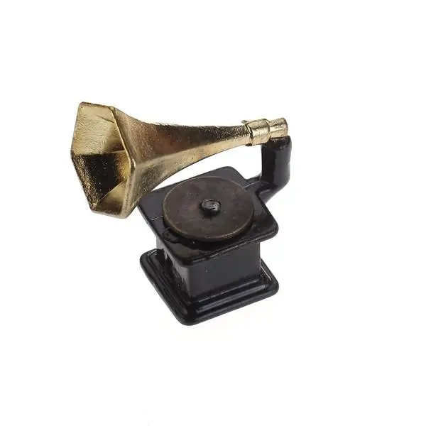 Vintage Style  Player Gramophone Dollhouse Miniature Music Room Accessory