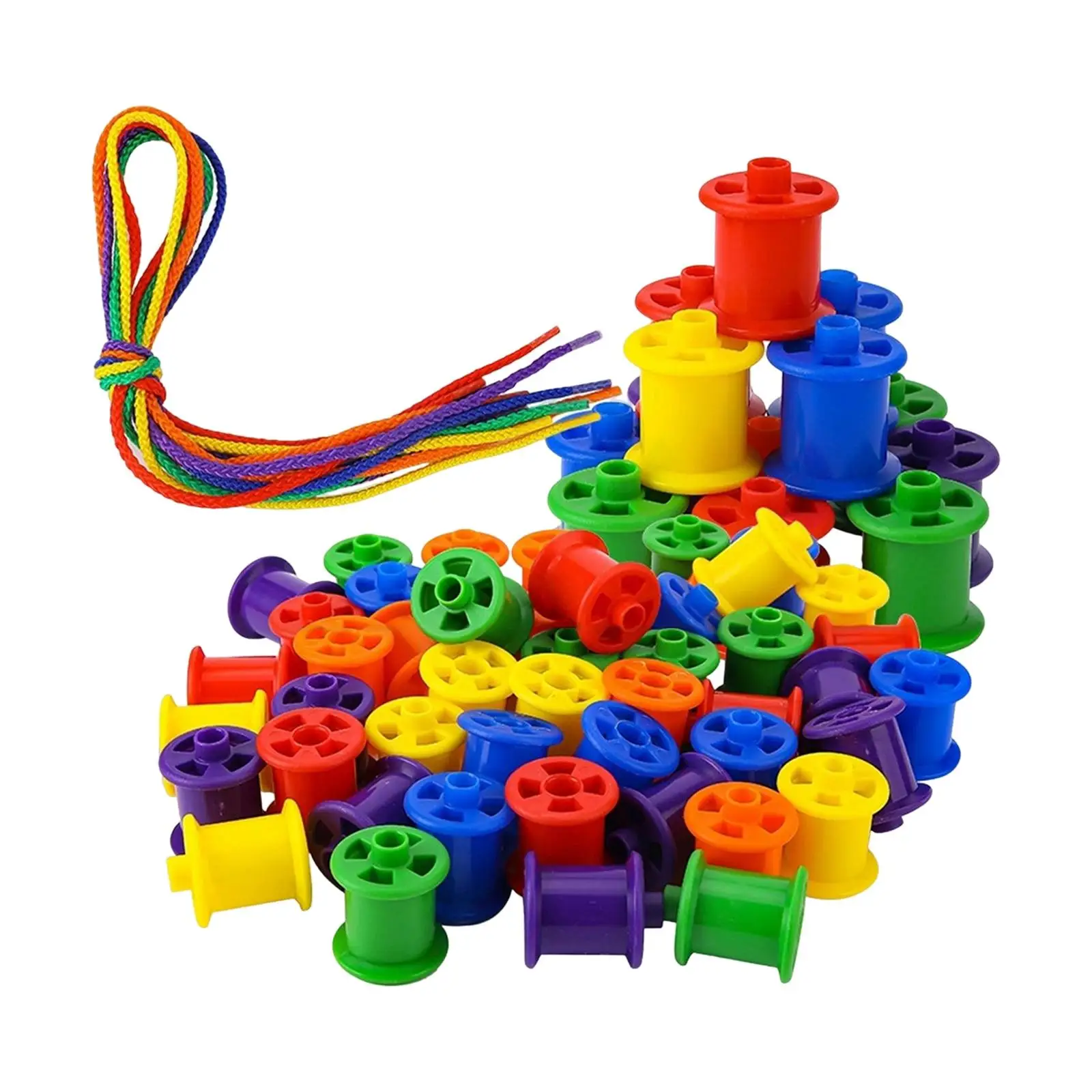 Threading Beads Toy Developmental Toys Educational Cognition Stringing Game Beaded Blocks for Activities Nursery Travel Holiday