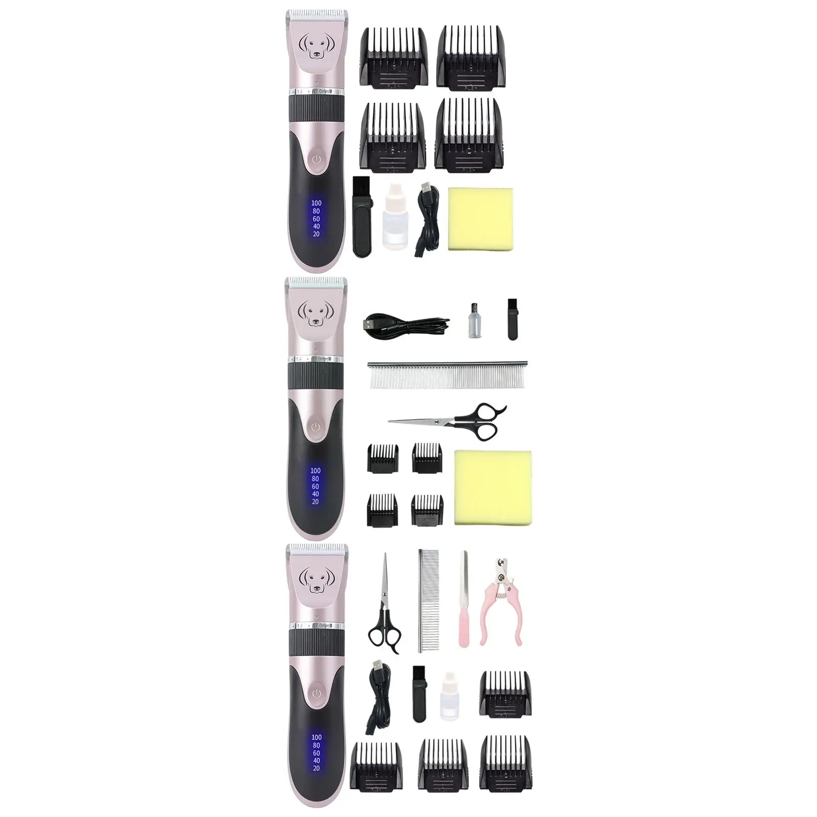 Professional Pet Clippers Cordless Detachable Blades Shaver Kit for Pets Dogs Cats