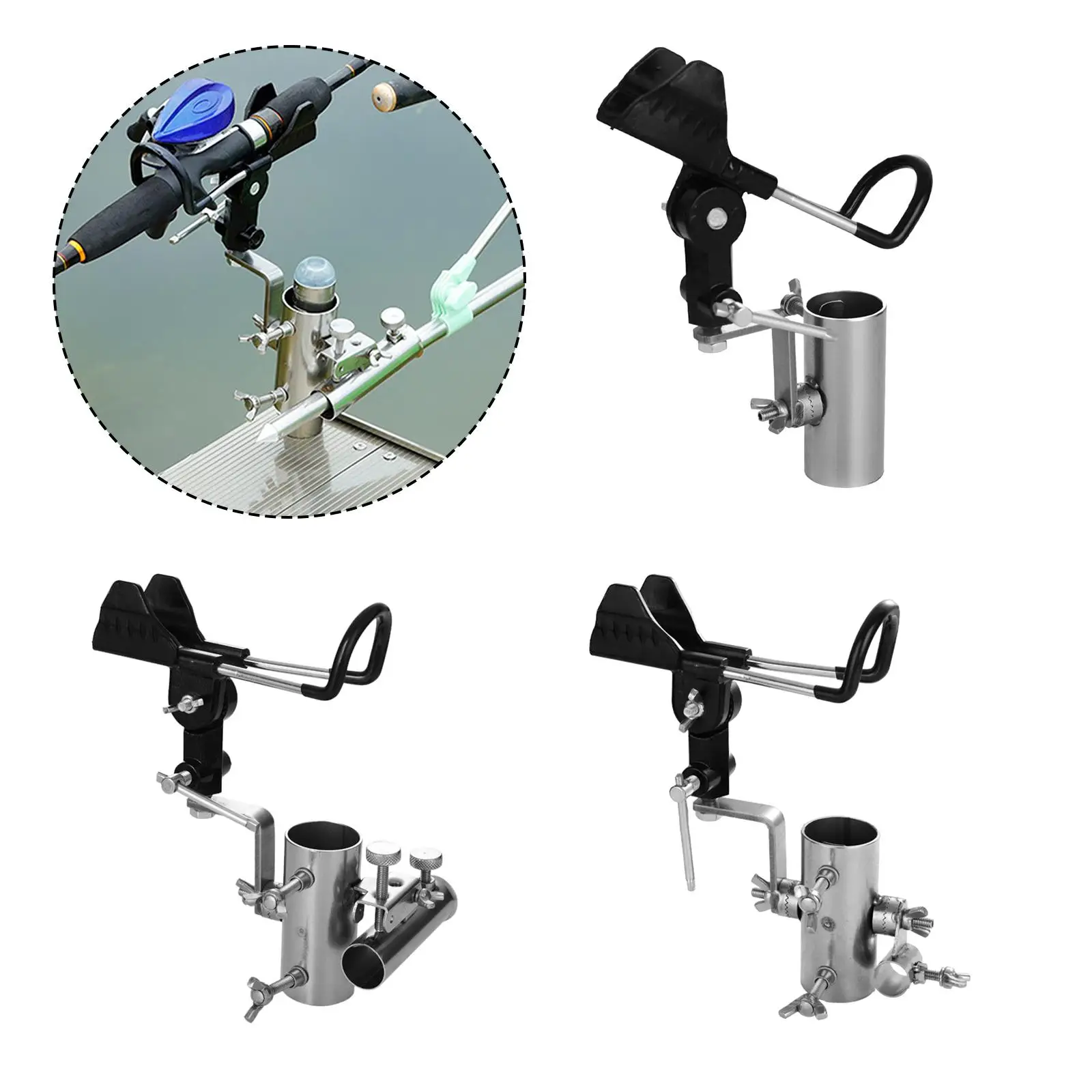 Adjustable Sea Fishing Pole Bracket Tool Metal Stand Support Portable Lightweight Universal Fishing Rod Holder for Outdoor
