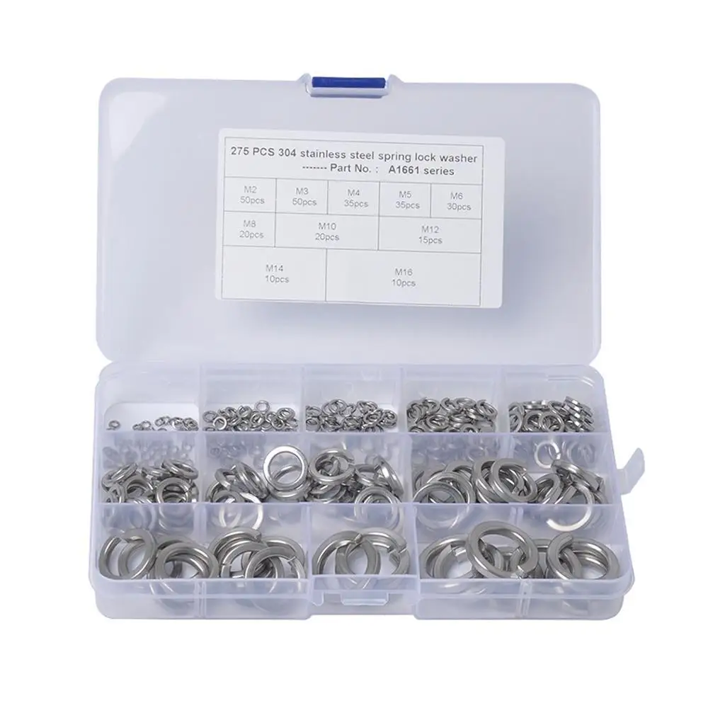 304 Stainless Steel Spring Coil WashersM4, M5, M6, M8, M10, M12, M14, M16